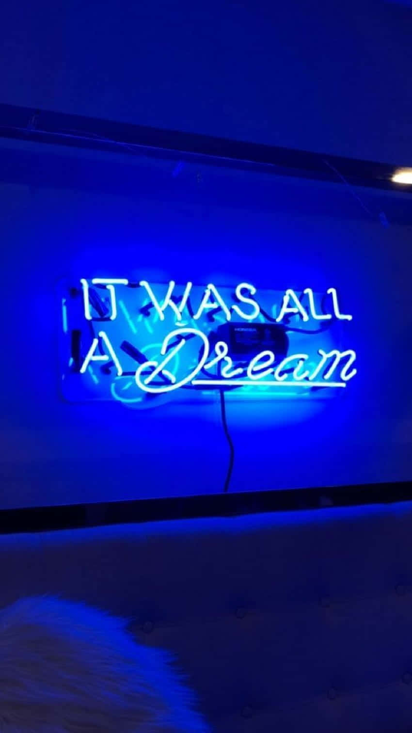 Blue Neon Dream Sign