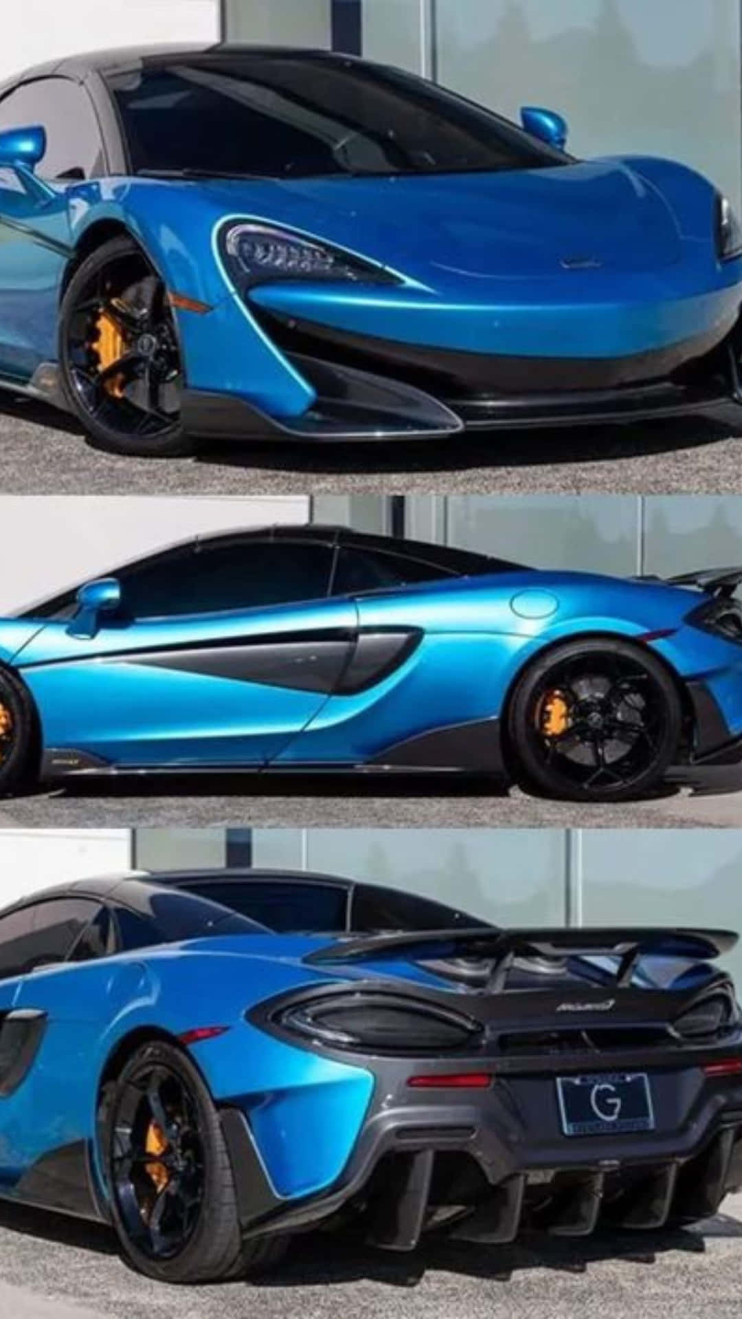 Blue Neon Lamborghini Multiple Angles Background