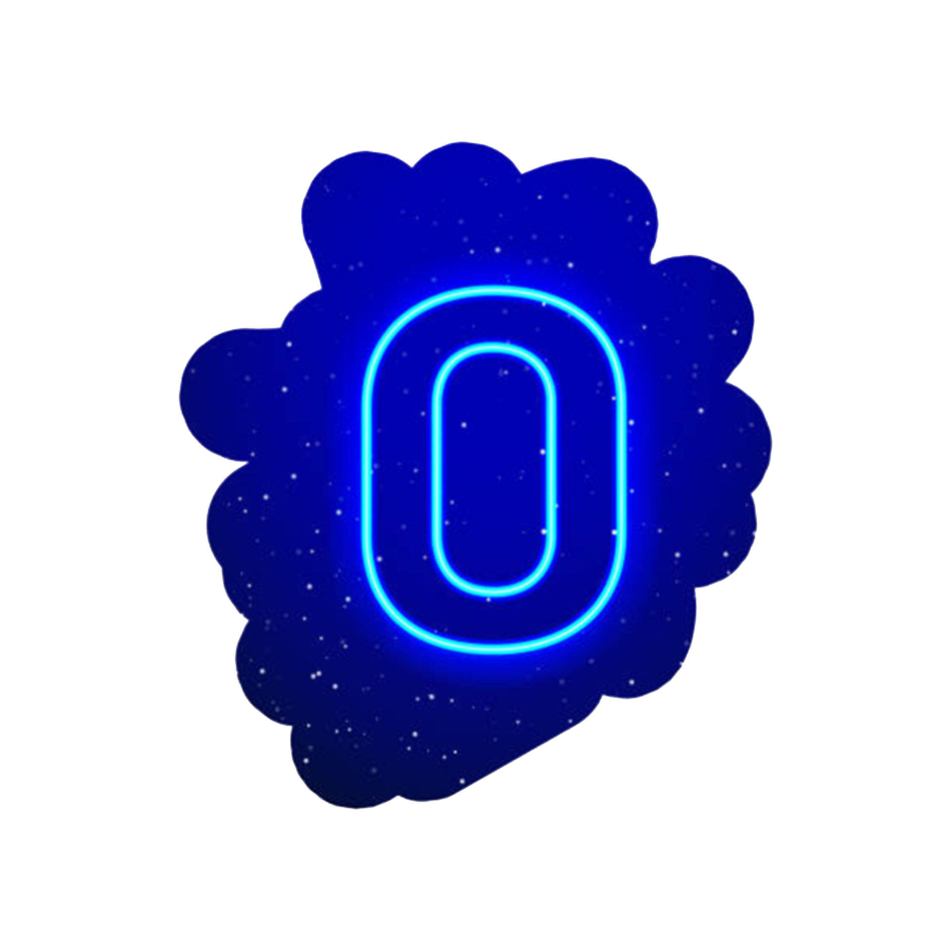 Blue Neon Letter O Background
