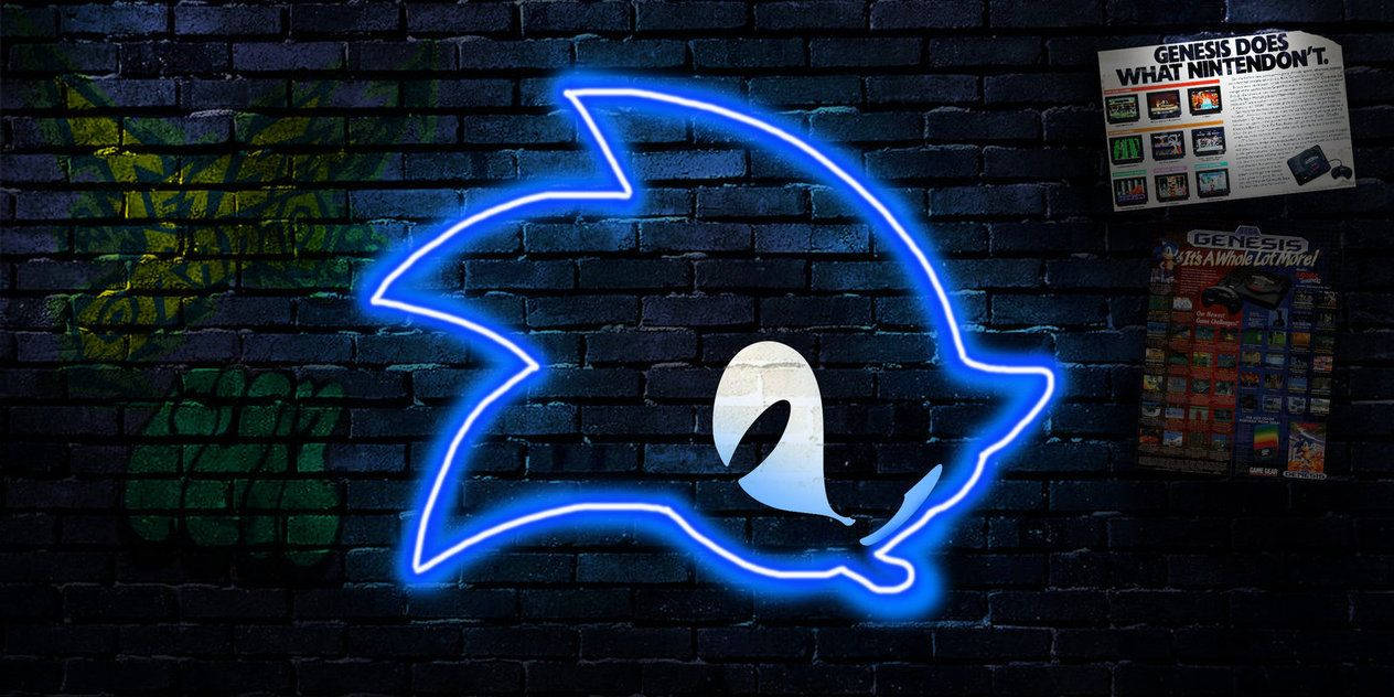 Blue Neon Light Sonic Icon