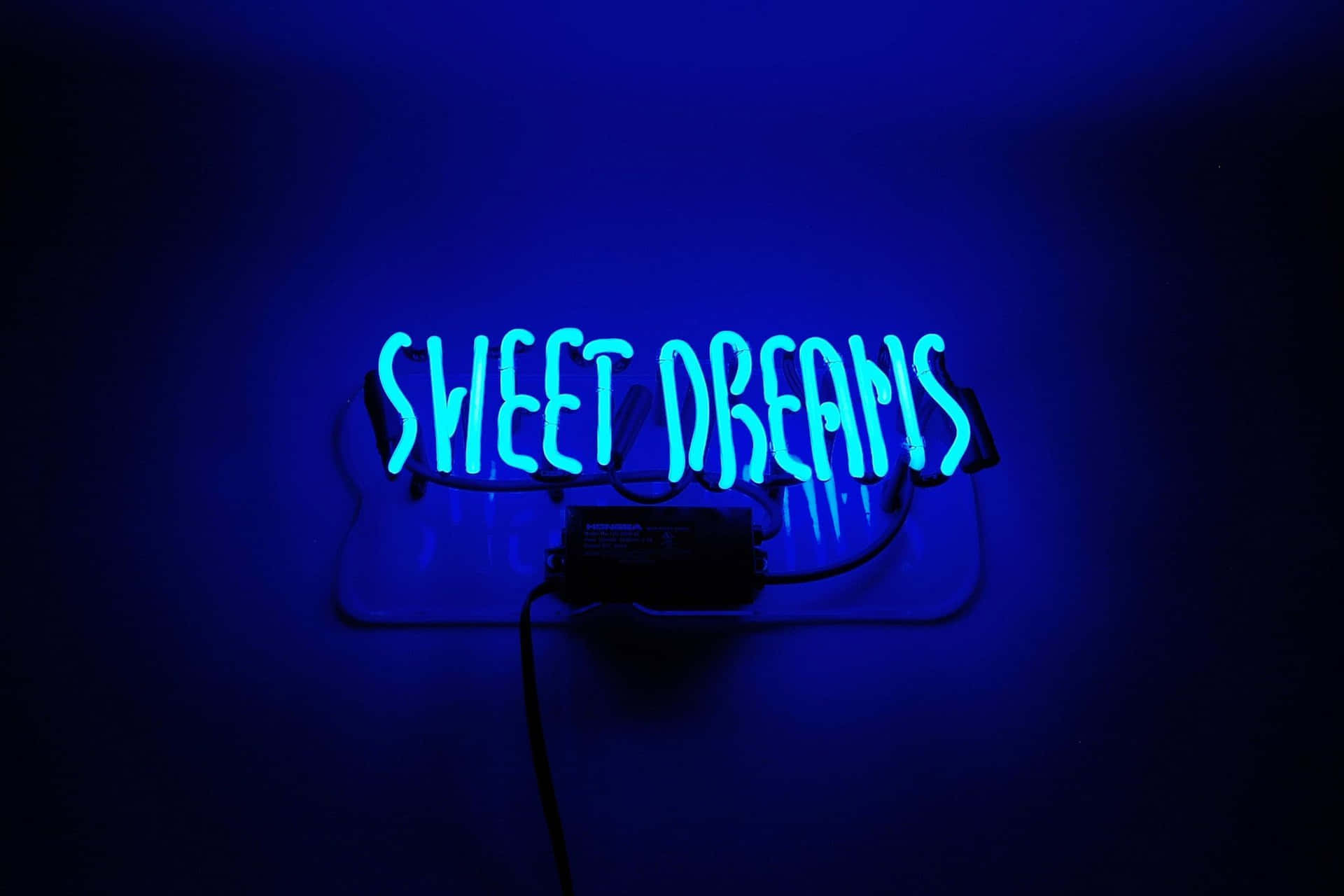 Blue Neon Sweet Dreams Sign