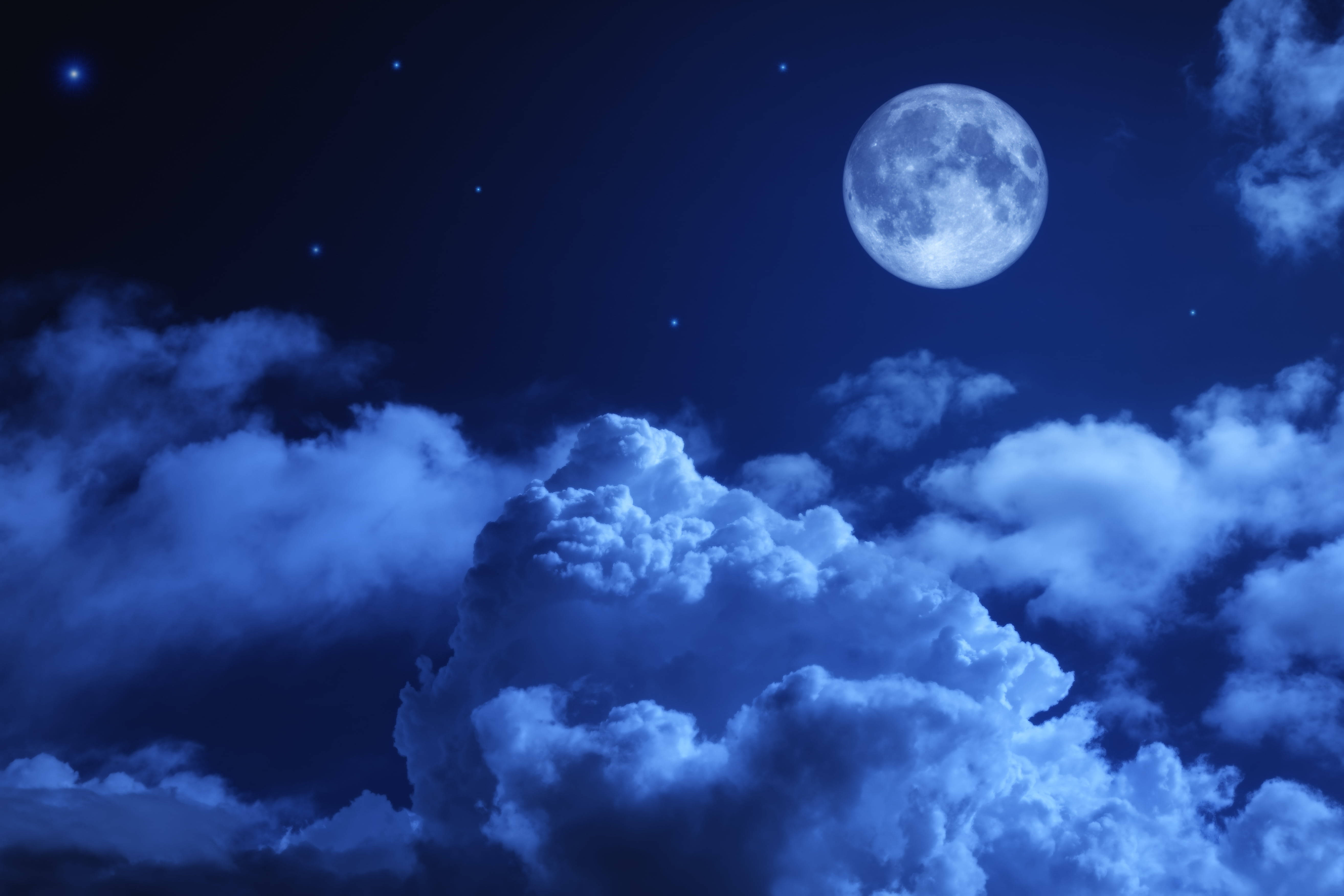 Blue Night High Resolution Clouds Background