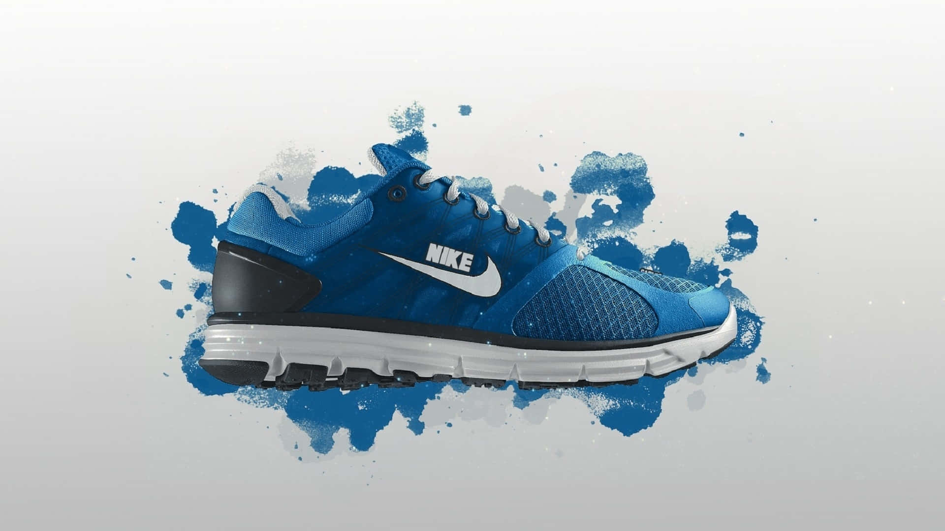Blue Nike Shoe Splash Art Background