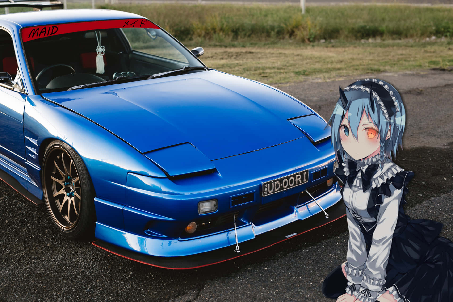 Blue Nissan 180sx Jdm Anime