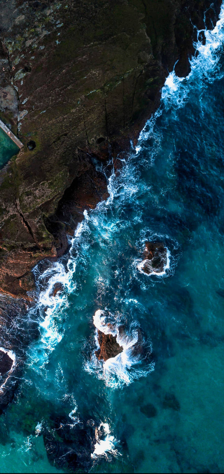 Blue Ocean Aerial Shot Iphone X Nature Background