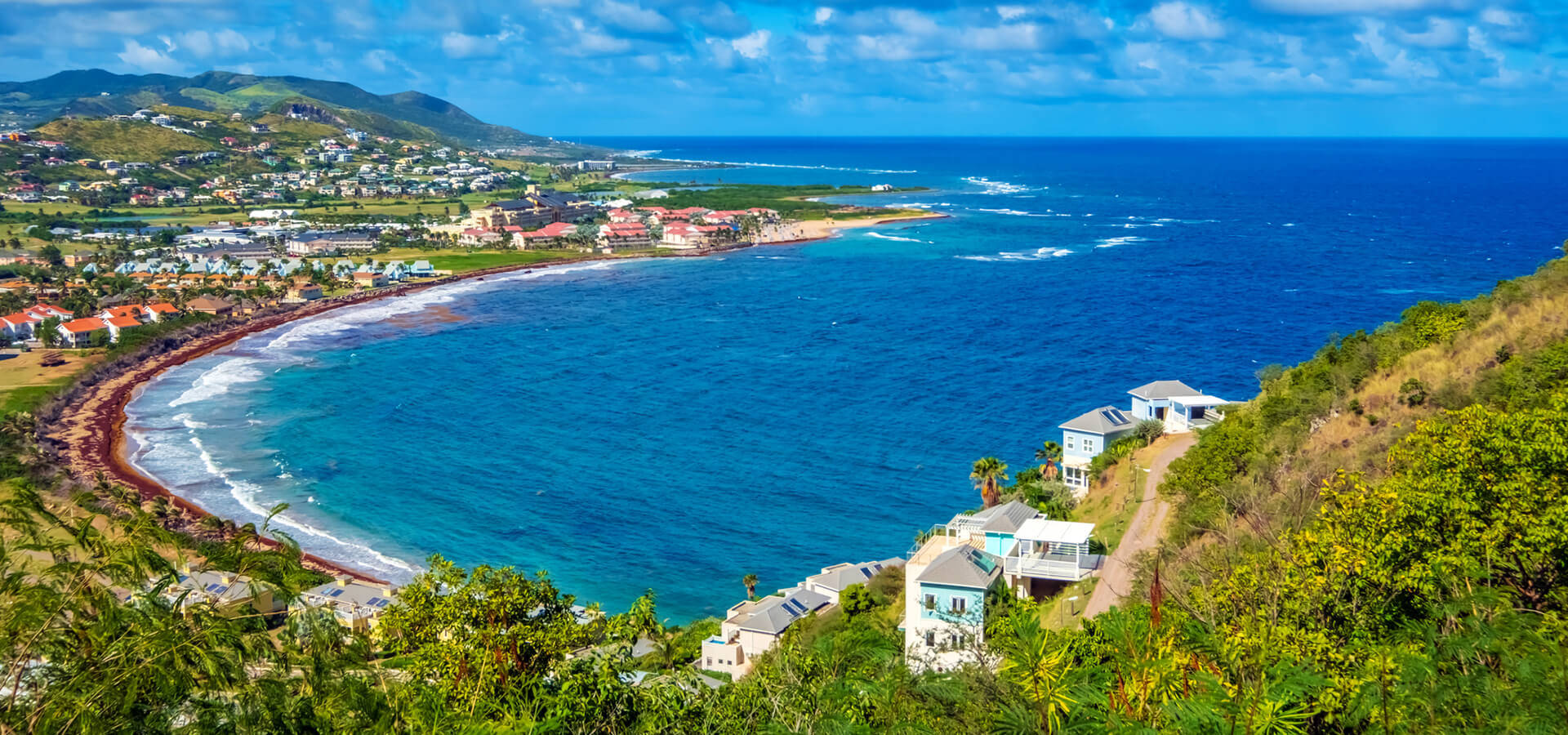 Blue Ocean In St Kitts And Nevis Background