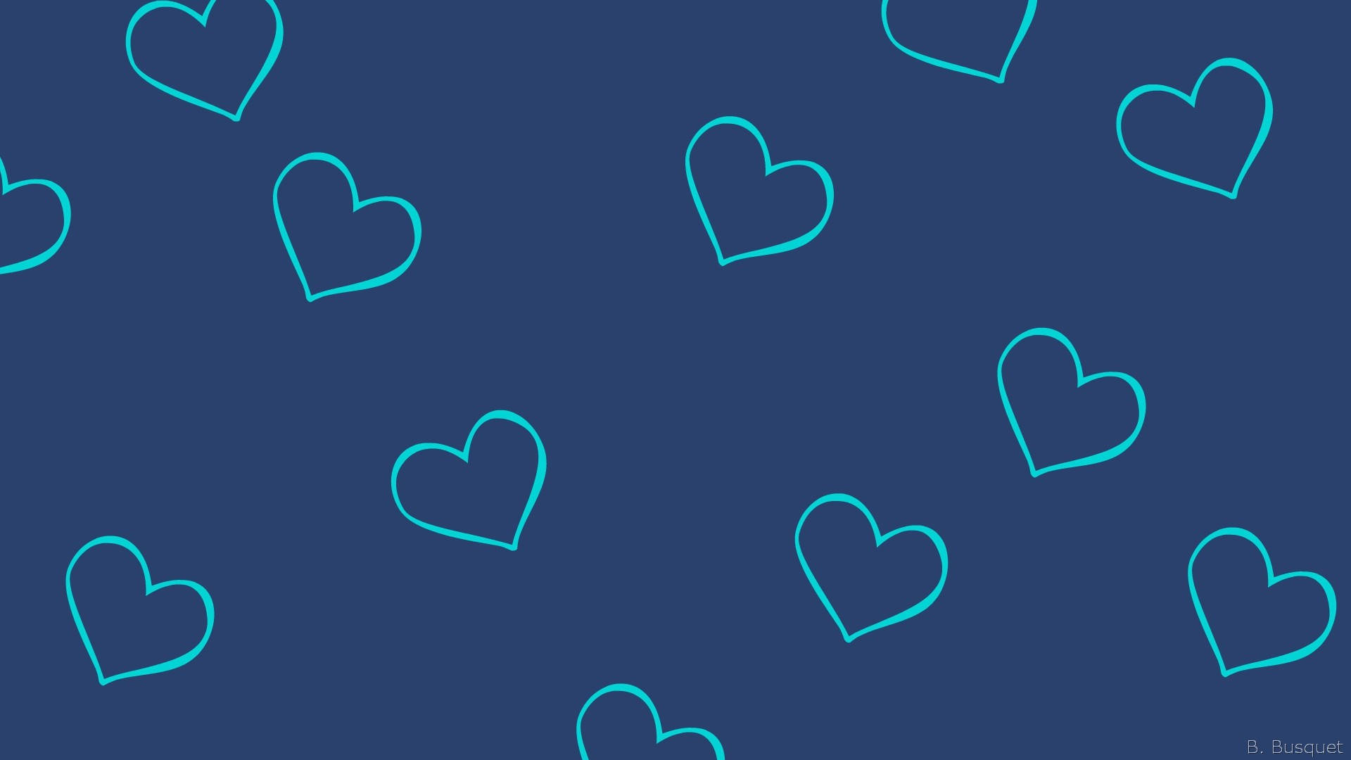 Blue Outline Hearts Background