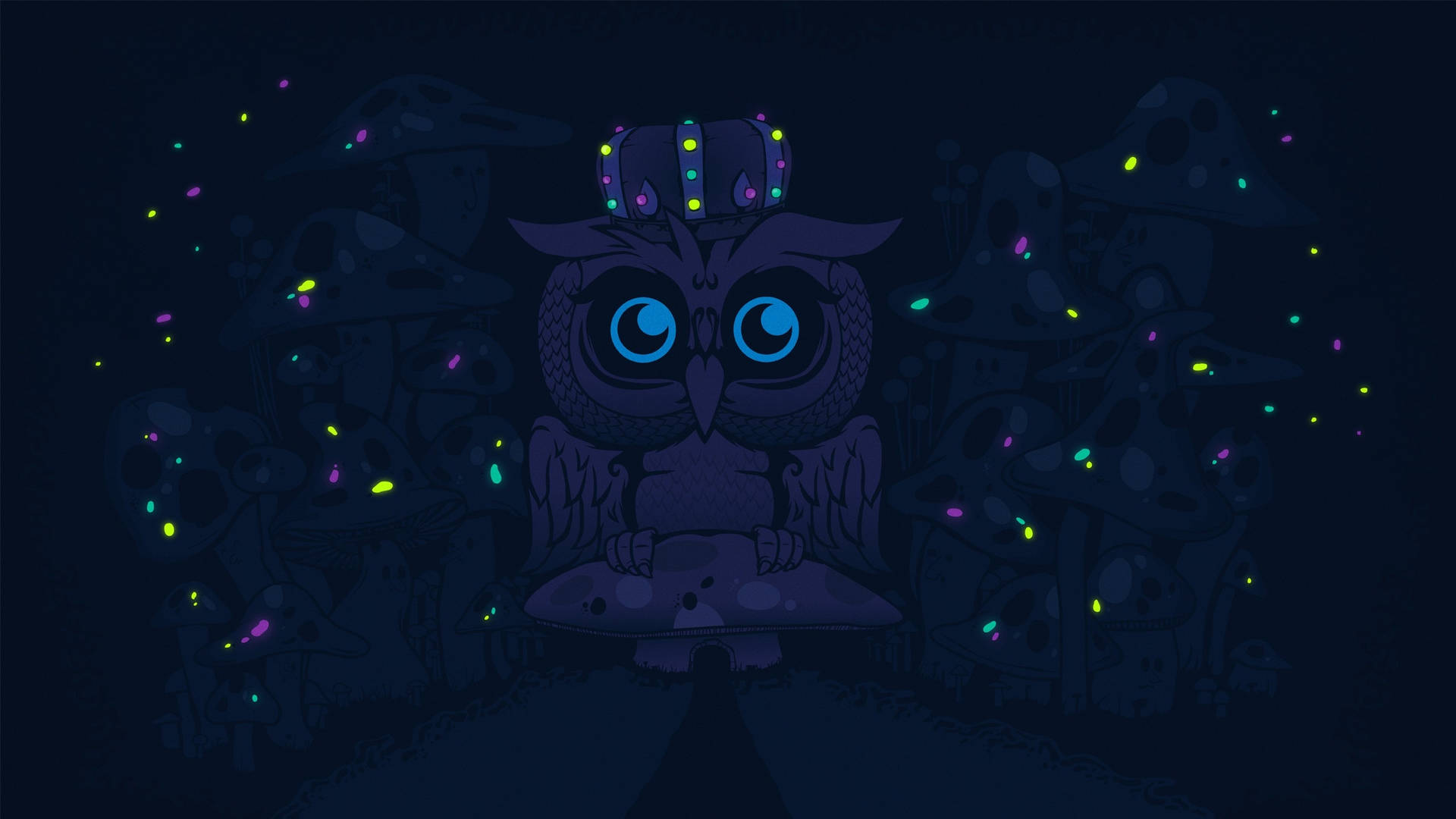 Blue Owl Digital Art Background