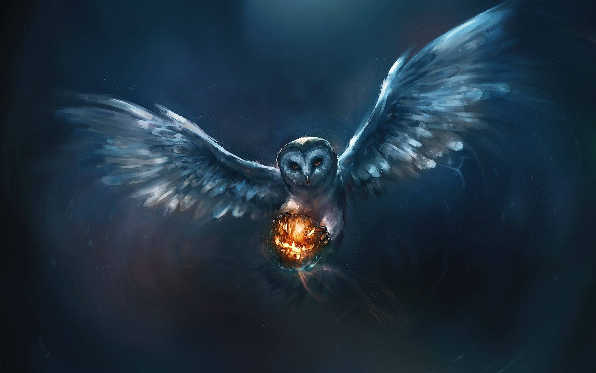 Blue Owl Pumpkin Background