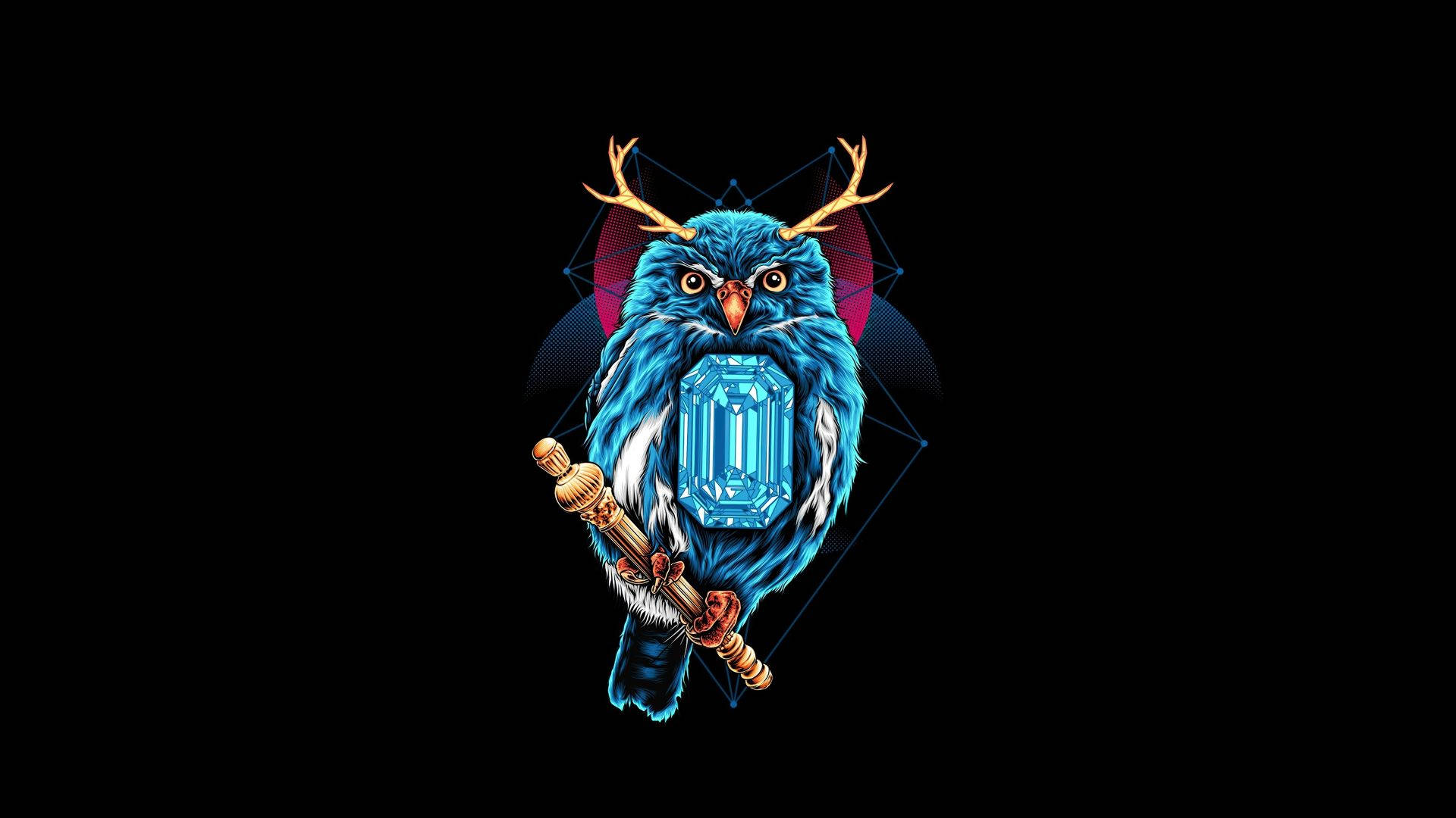 Blue Owl Vector Art Background