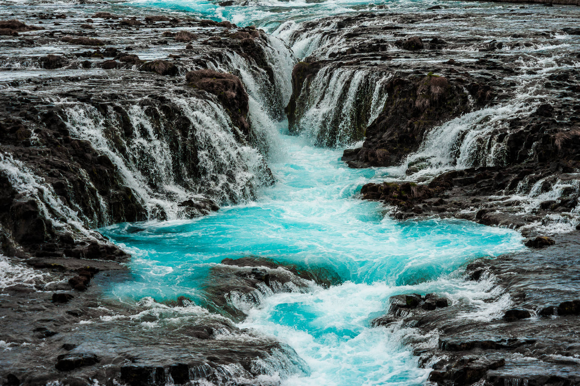 Blue Pastel Aesthetic Waterfall Background