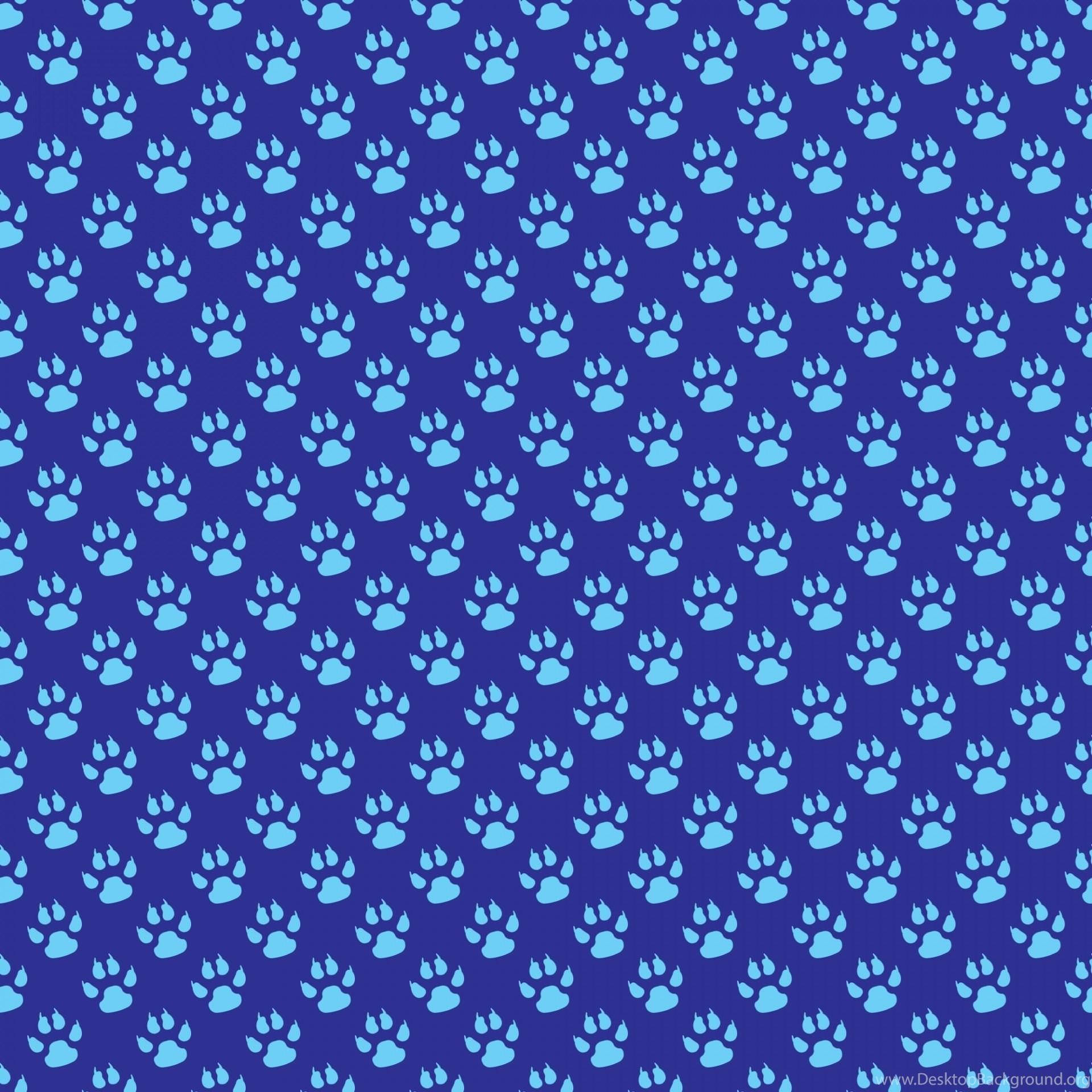 Blue Paw Print Patterns Background