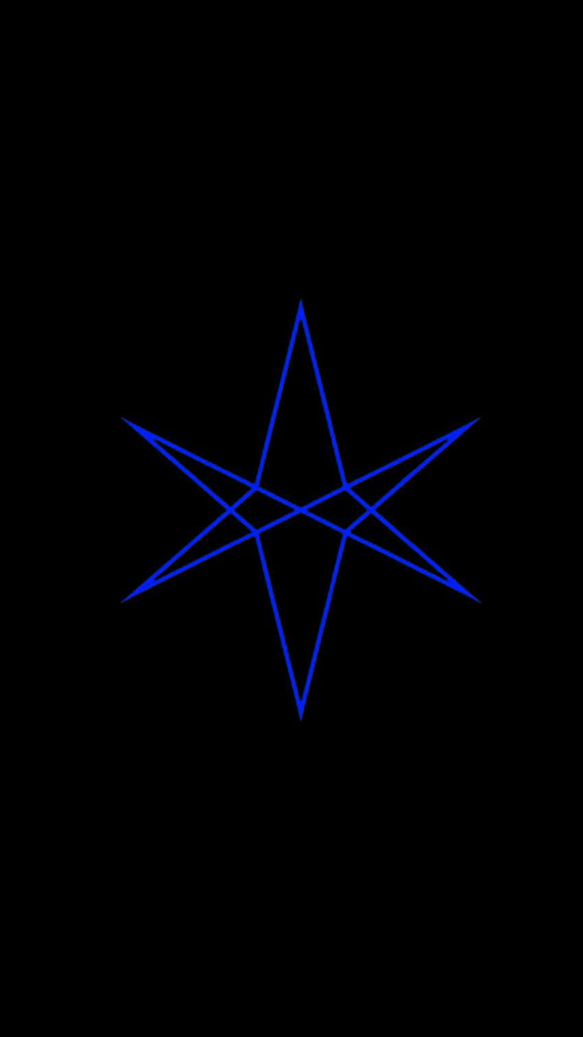 Blue Pentagramon Black Background