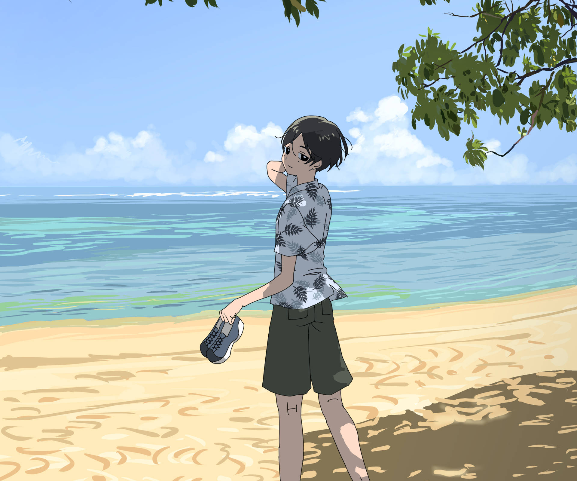 Blue Period Yotasuke In Beach Background