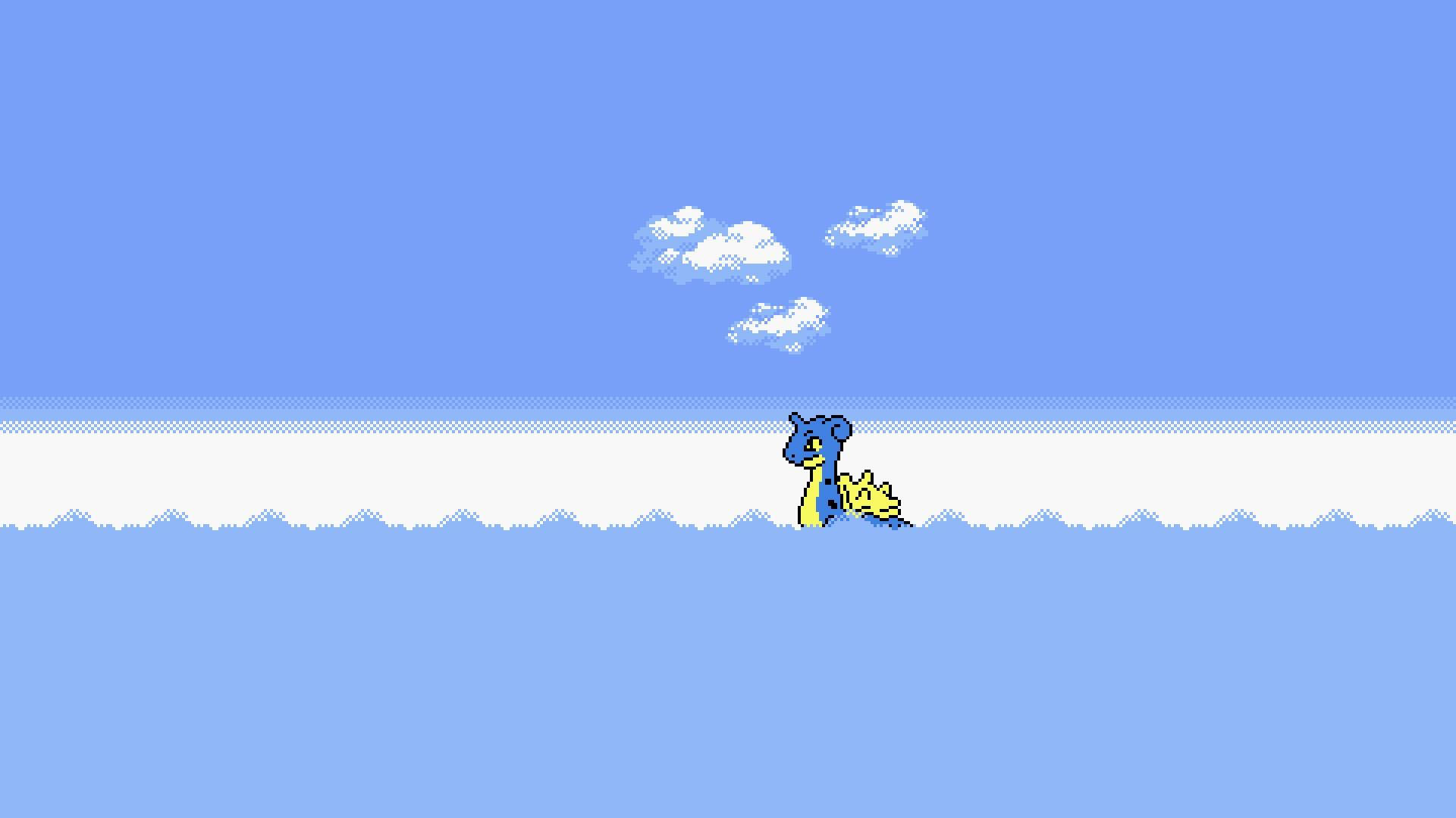 Blue Pixel Lapras Background