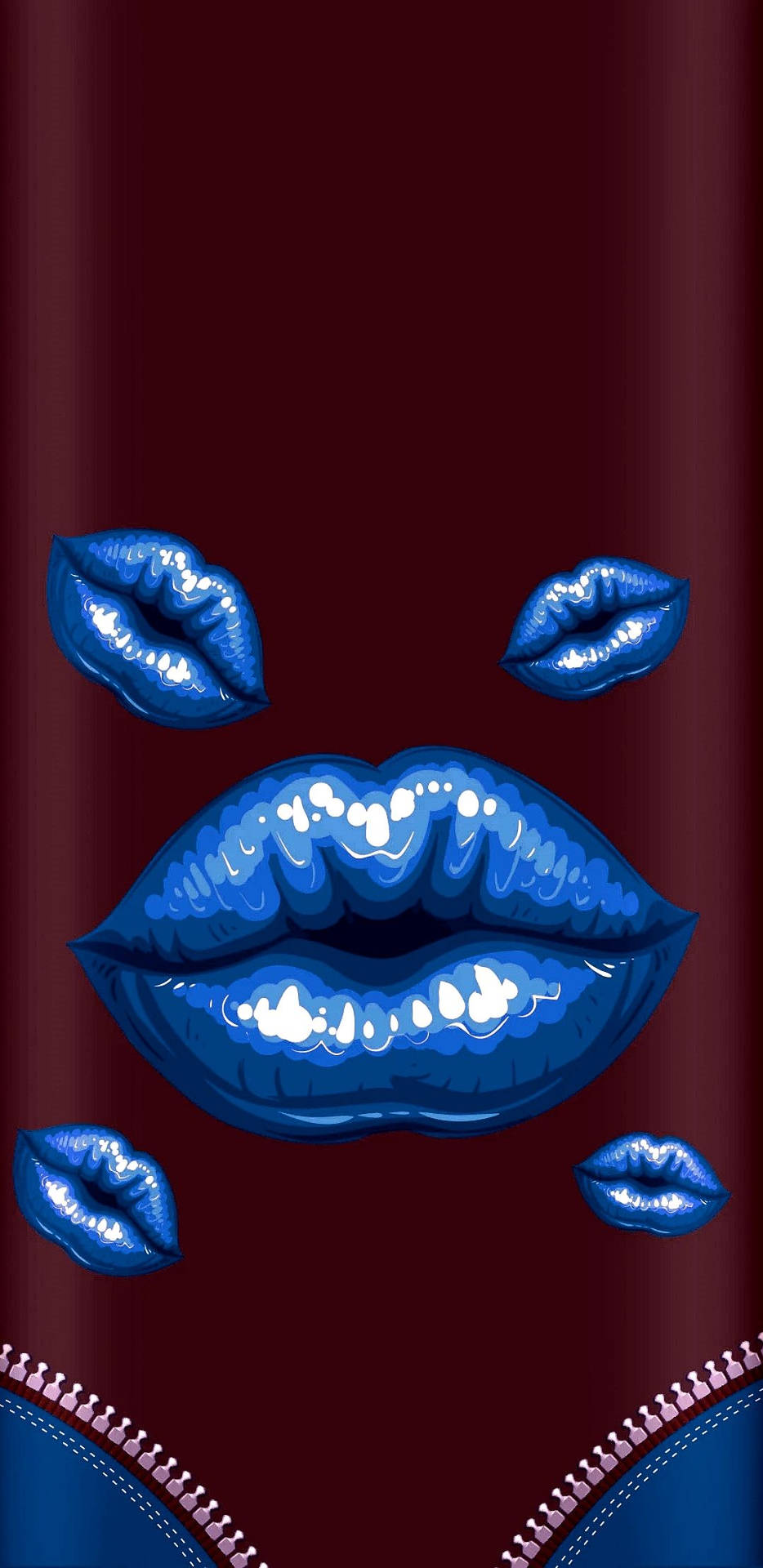 Blue Pouty Lips Artwork Background