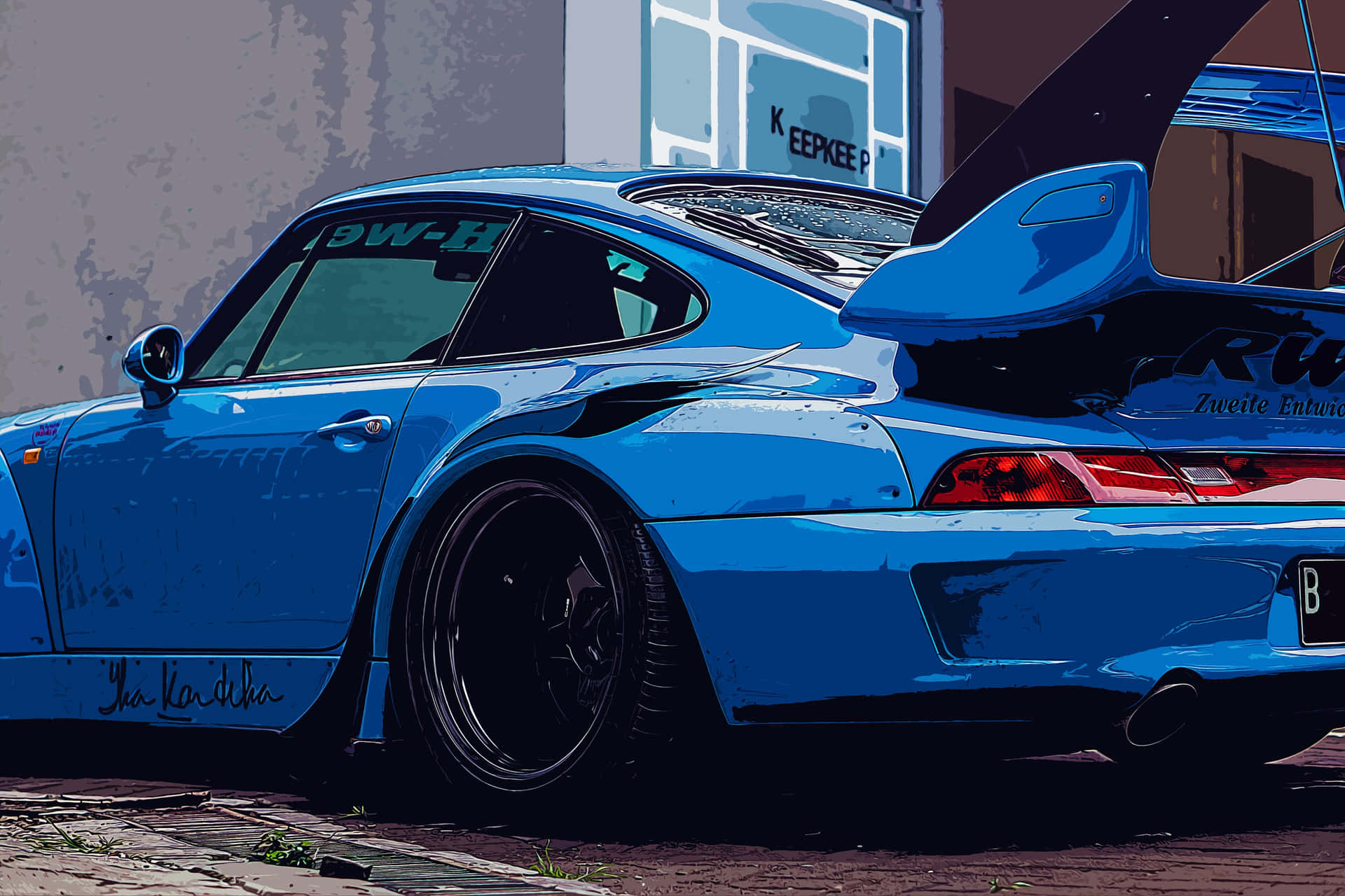 Blue R W B Porsche911 Custom Background
