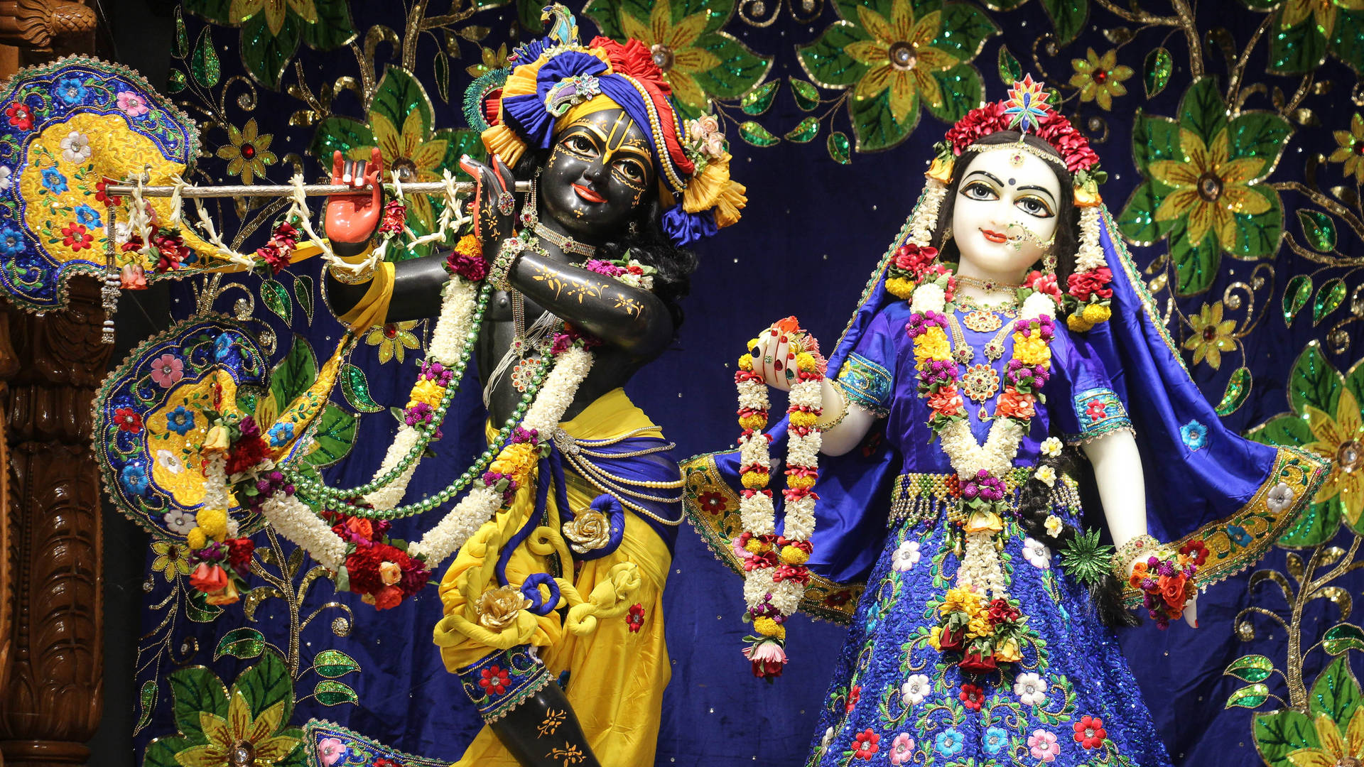 Blue Radha And Krishna 4k Background