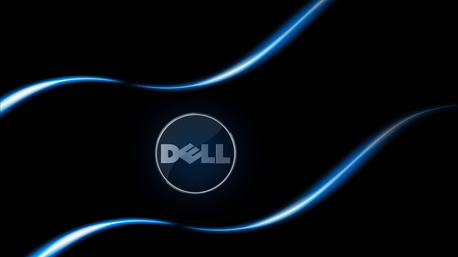 Blue Rays With Dell Hd Logo Background