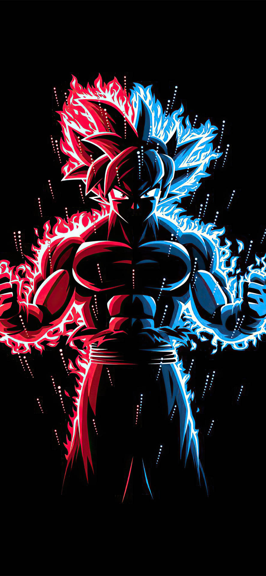 Blue Red Goku Dragon Ball Z Iphone Background