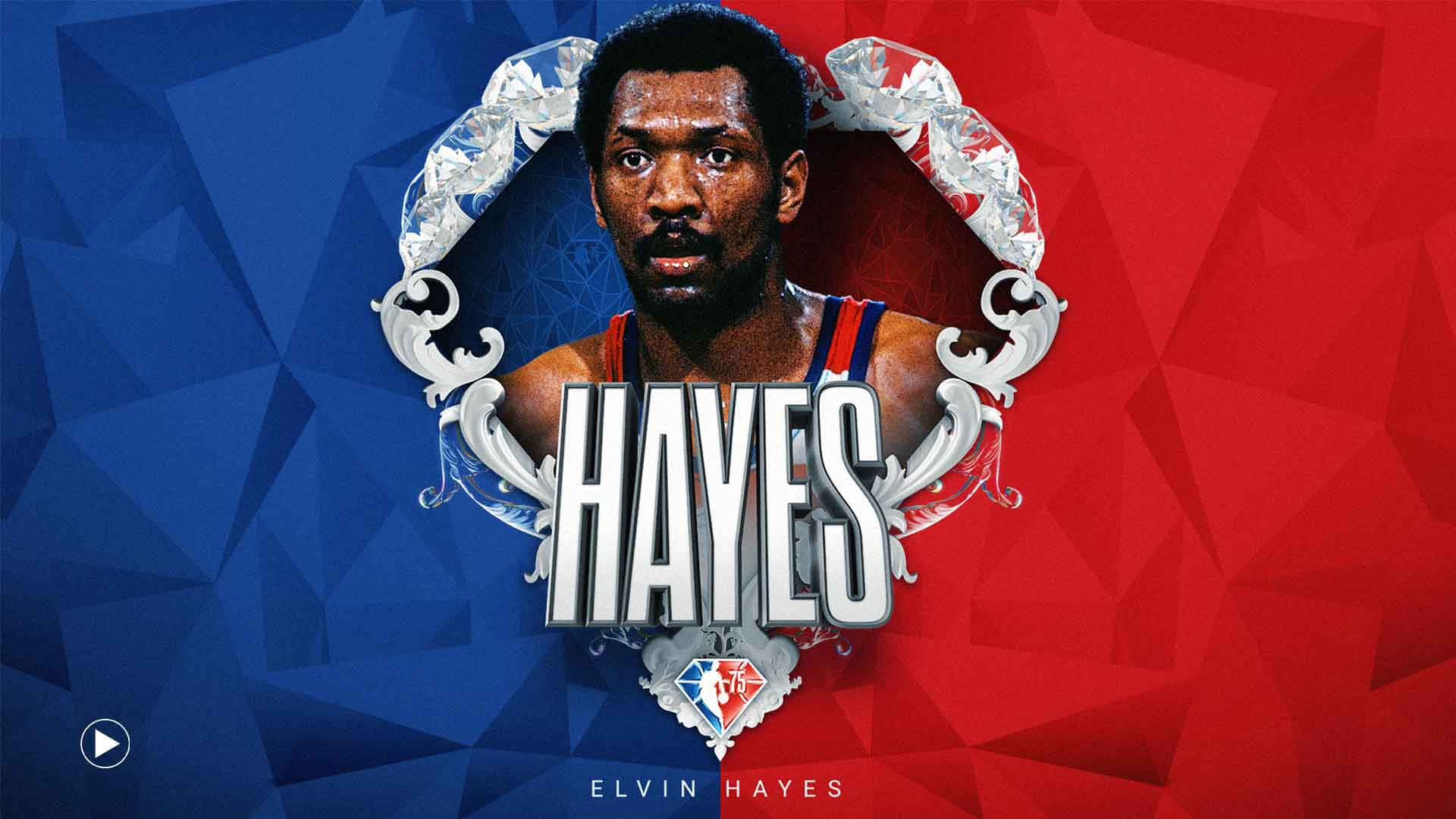 Blue Red Graphic Elvin Hayes Background