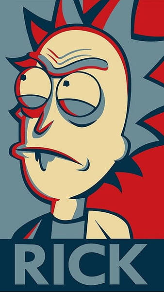 Blue Red Primary Rick And Morty Iphone Background