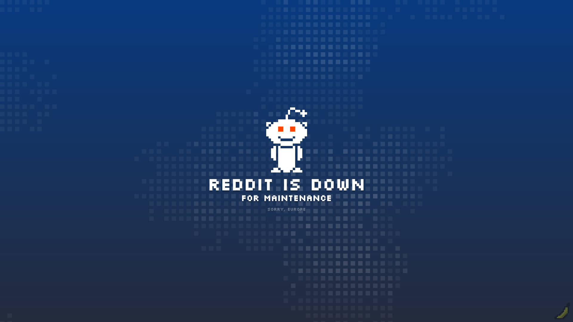 Blue Reddit Maintenance Background
