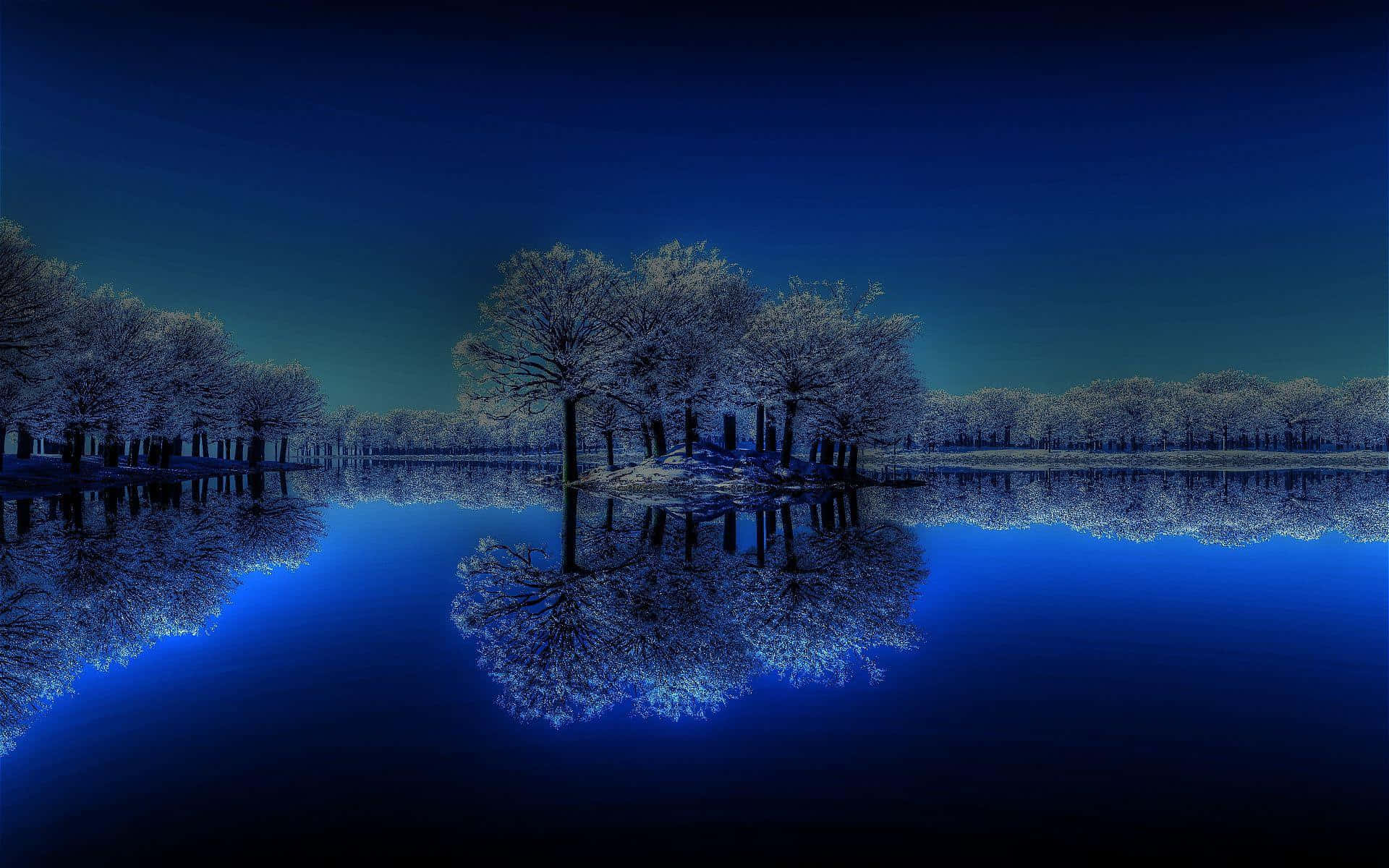 Blue Reflective Natural Background Background