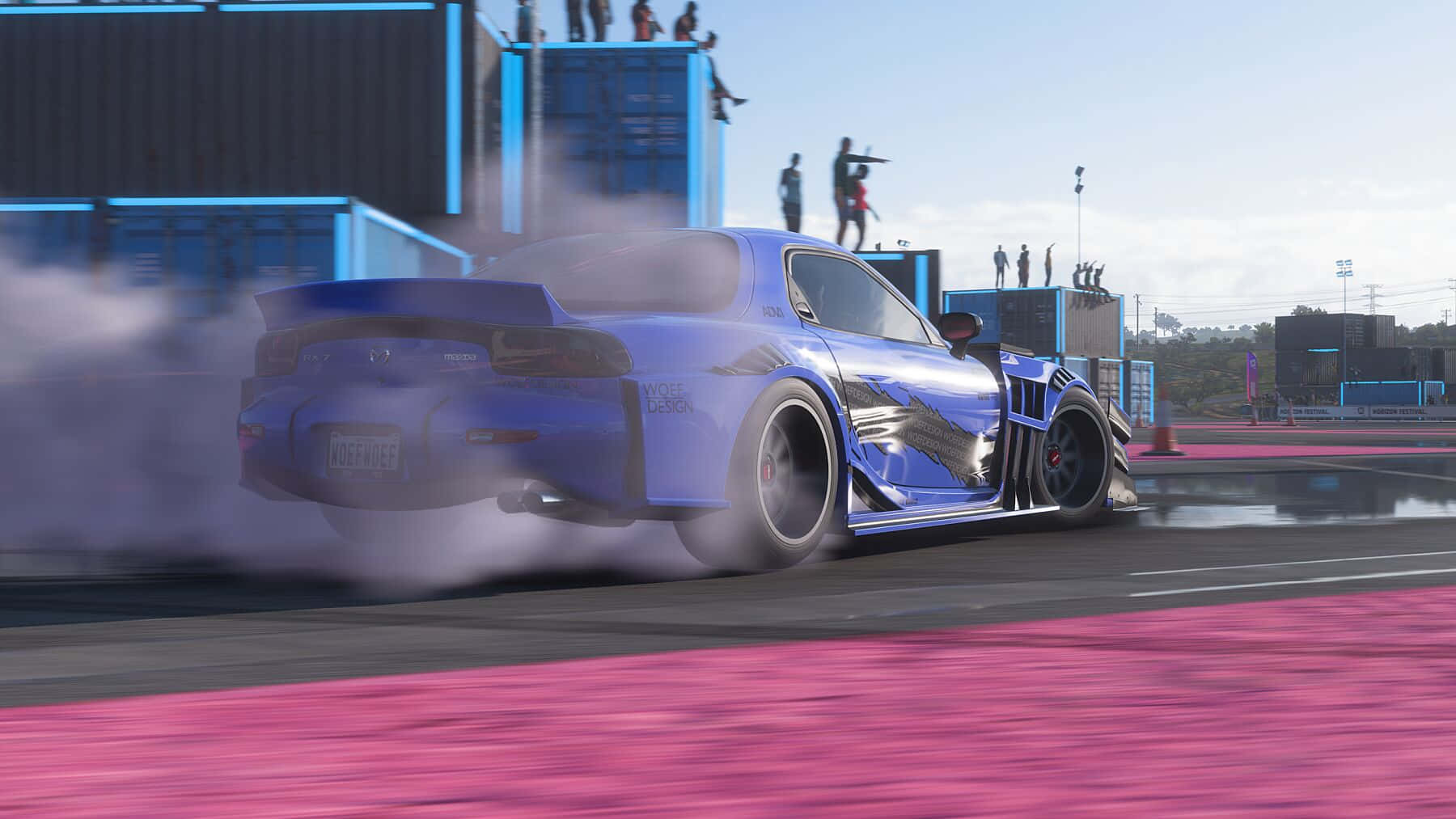 Blue Rx7 Drifting Action Background