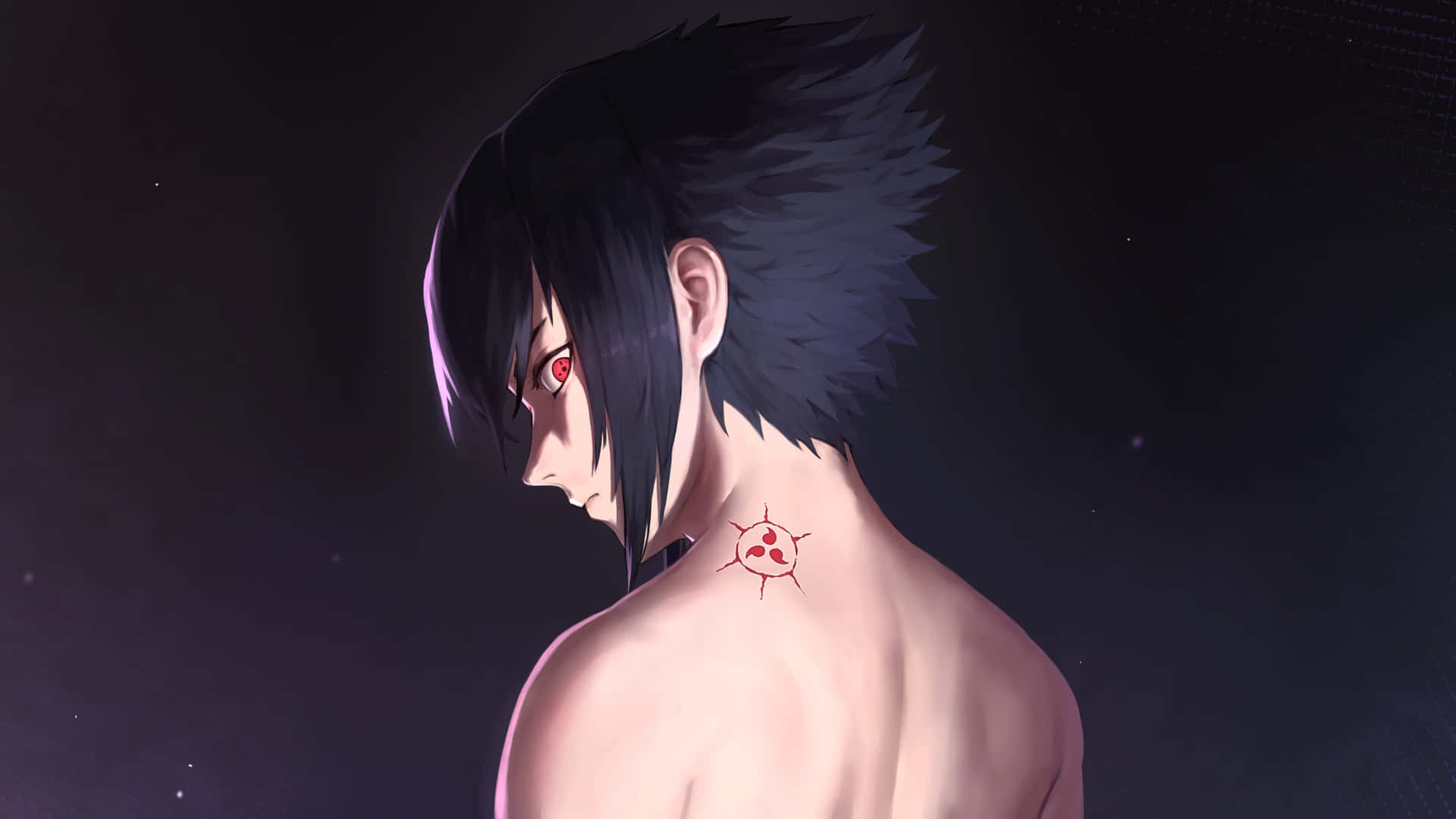 Blue Sasuke In Action Background