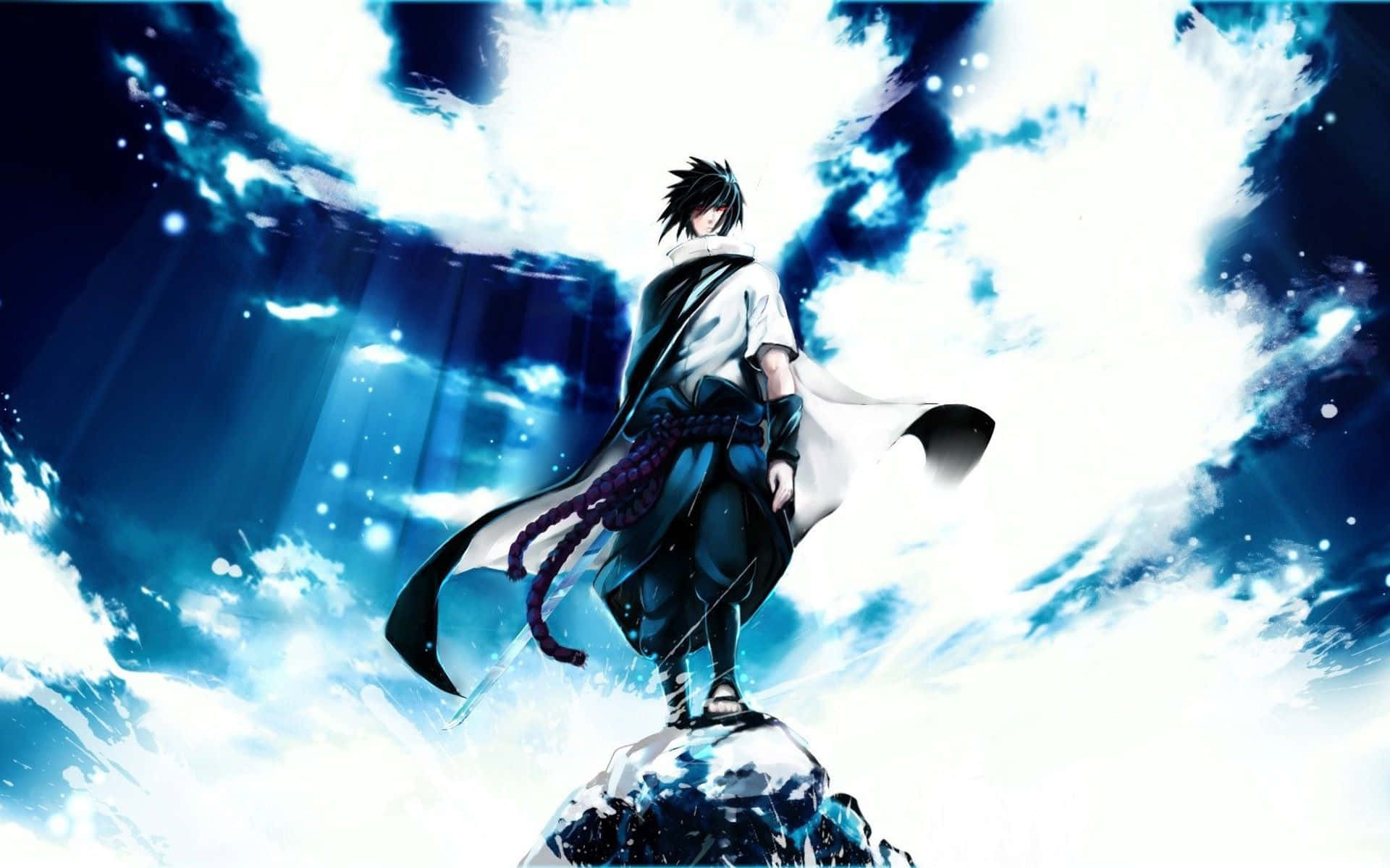 Blue Sasuke Mountain Clouds Background