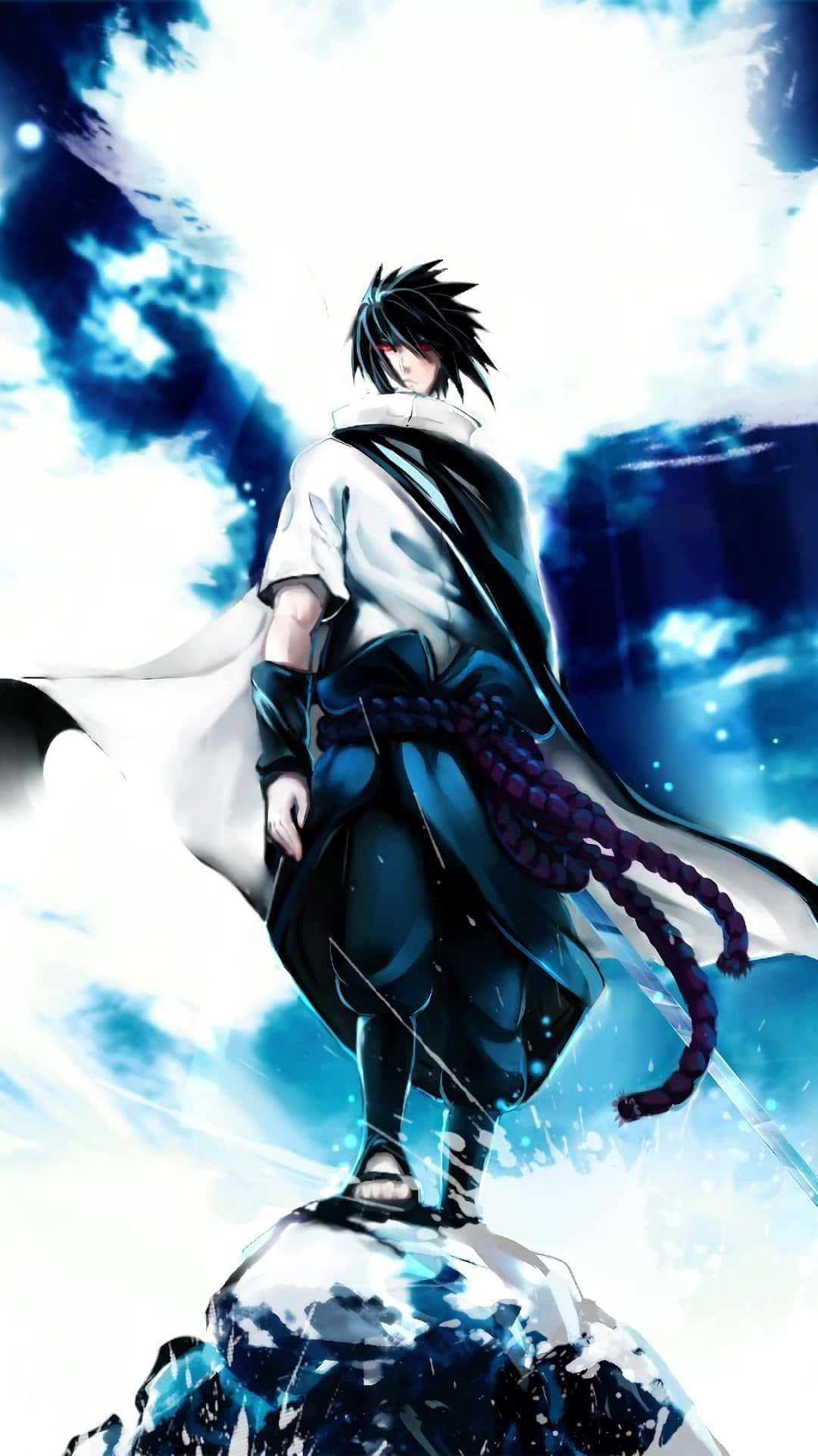 Blue Sasuke Power Background