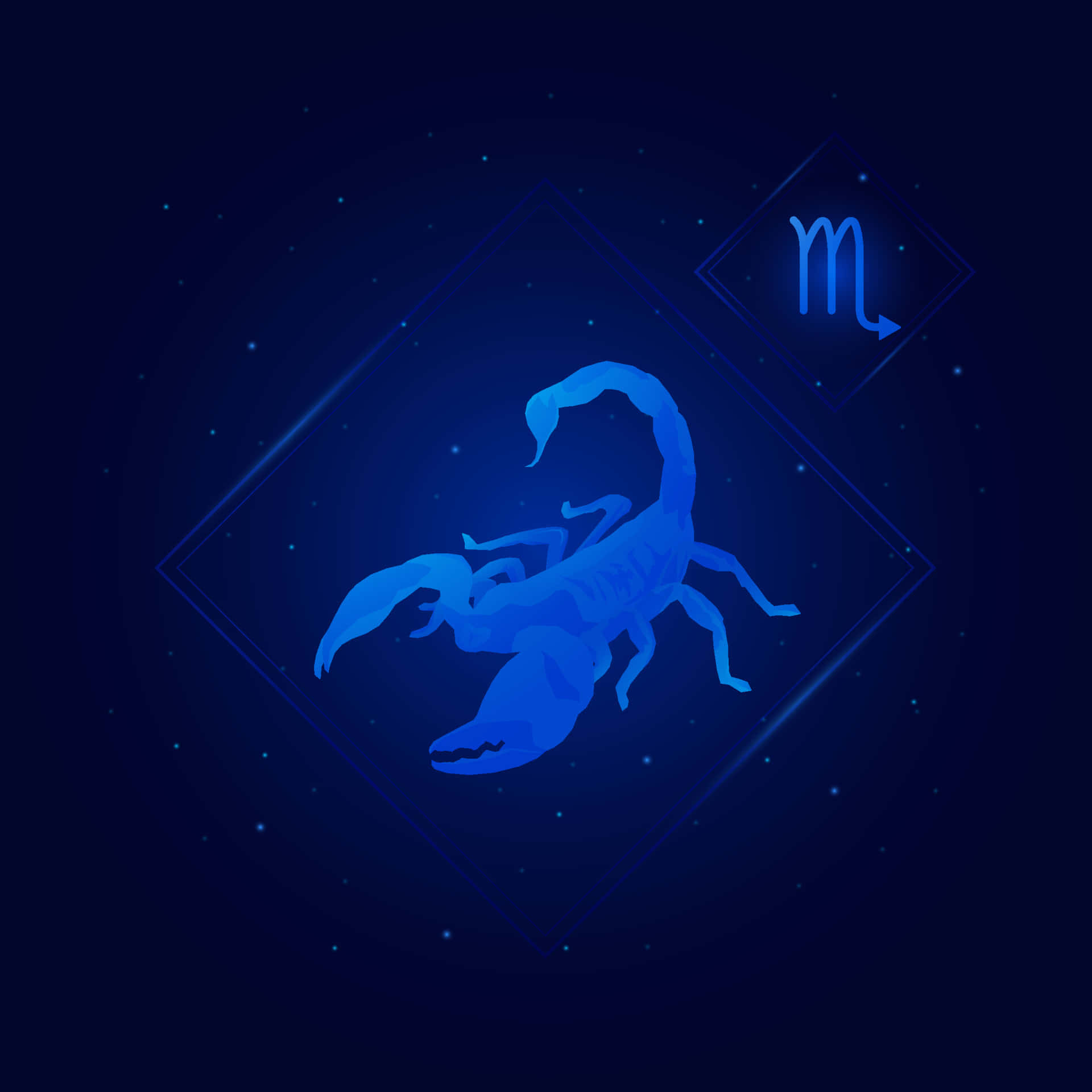 Blue Scorpio Zodiac Symbol Background