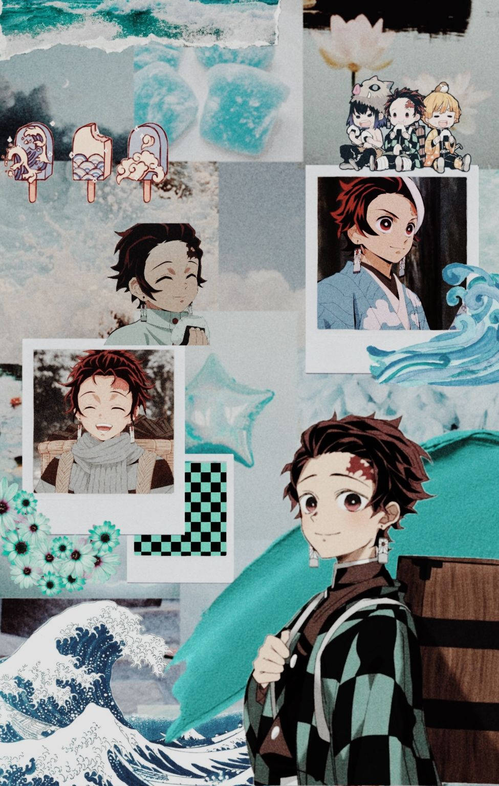 Blue Sea Tanjiro Aesthetic Background