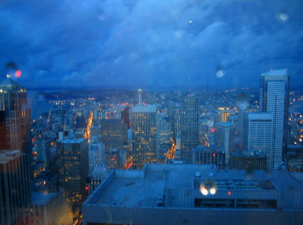 Blue Seattle Rain Background