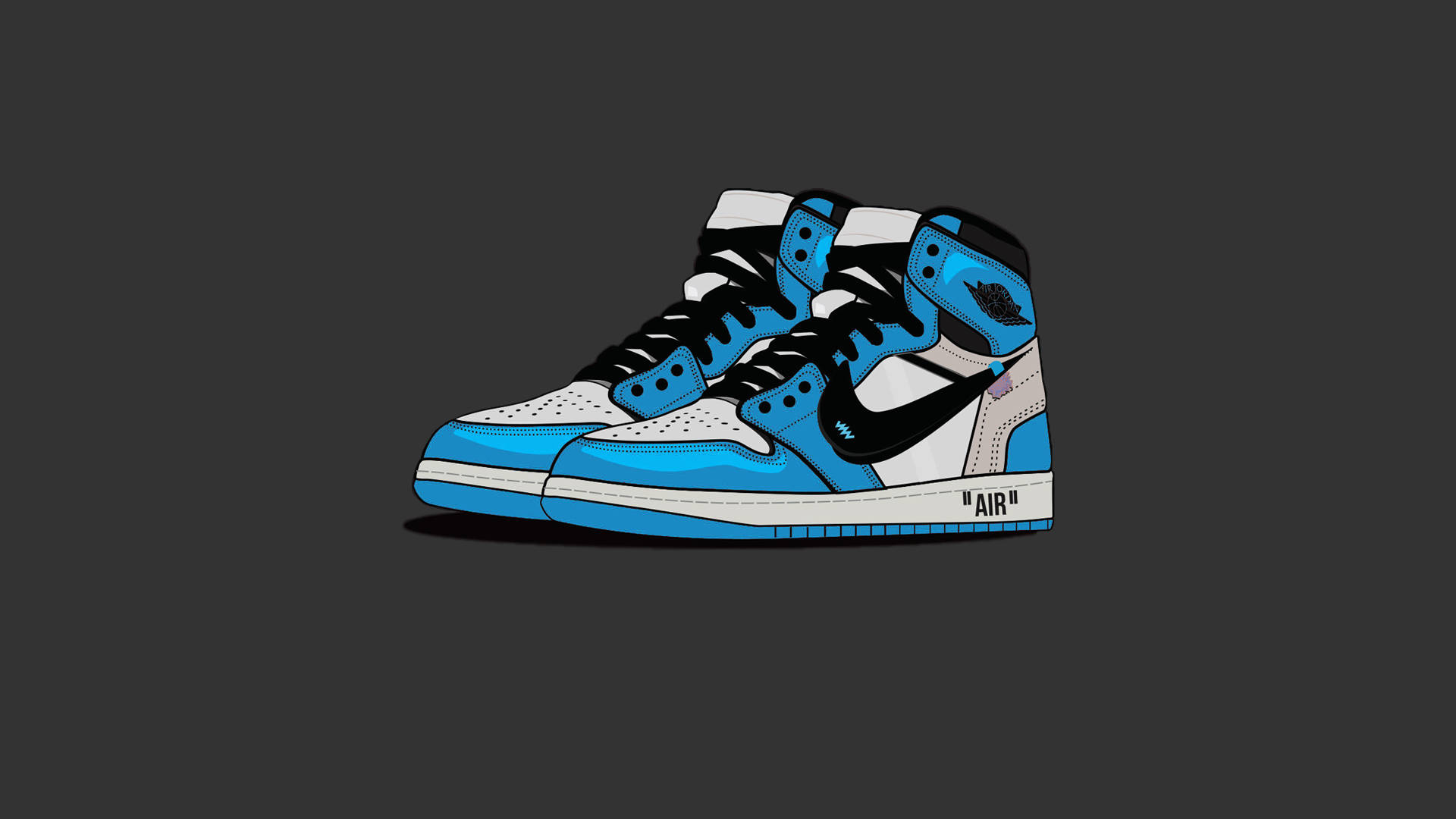 Blue Shoes With Black Nike Icon Background