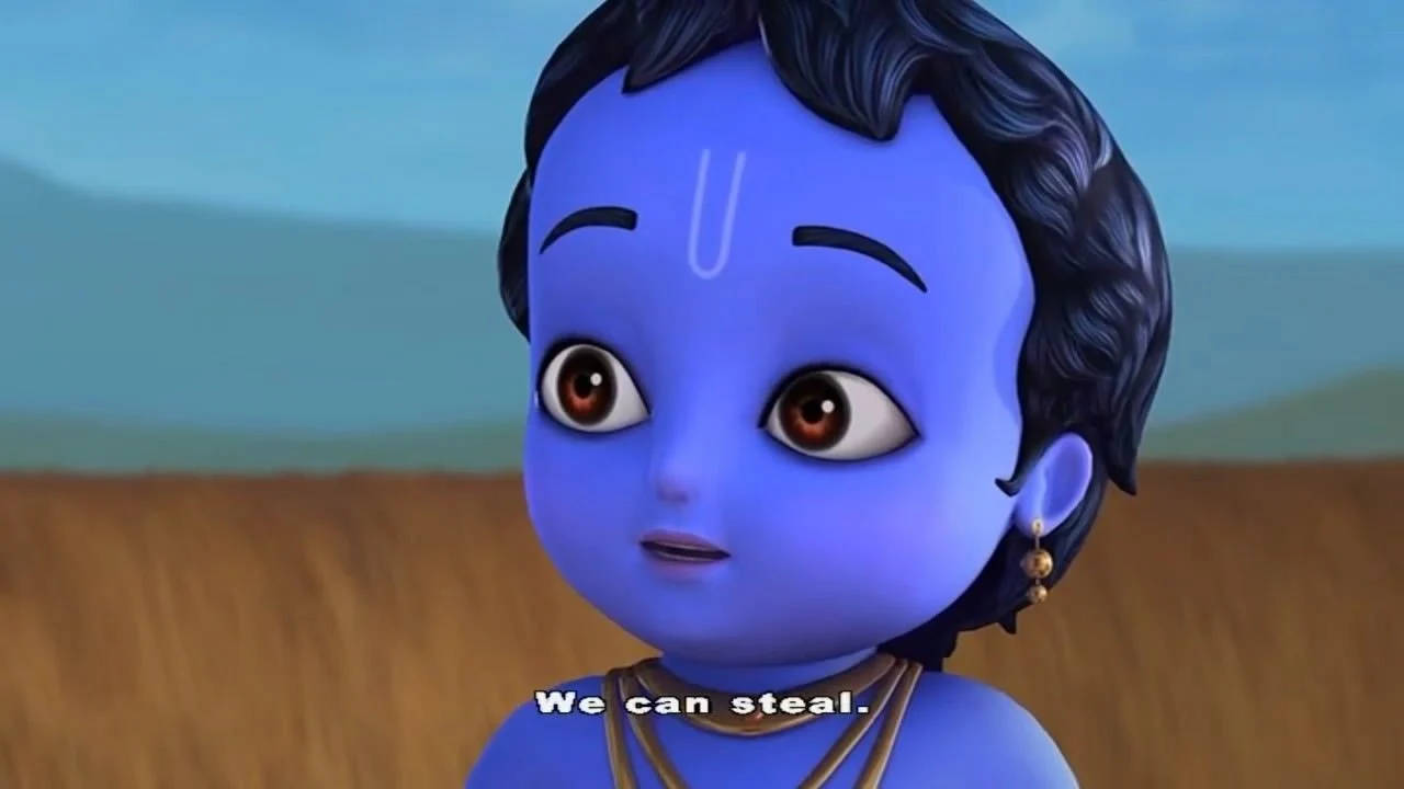 Blue-skinned Little Krishna Background