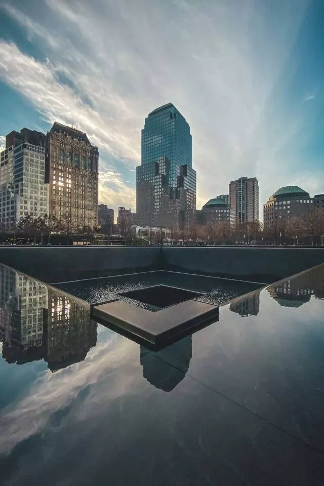 Blue Sky Above 911 Memorial Background