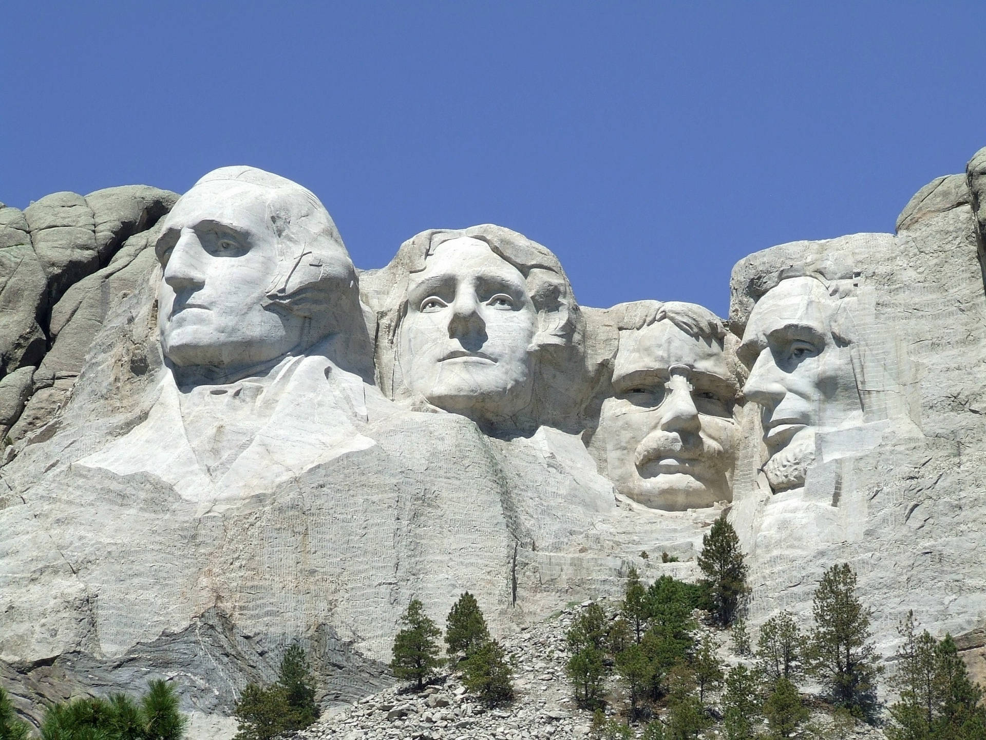 Blue Sky Against Mount Rushmore Background