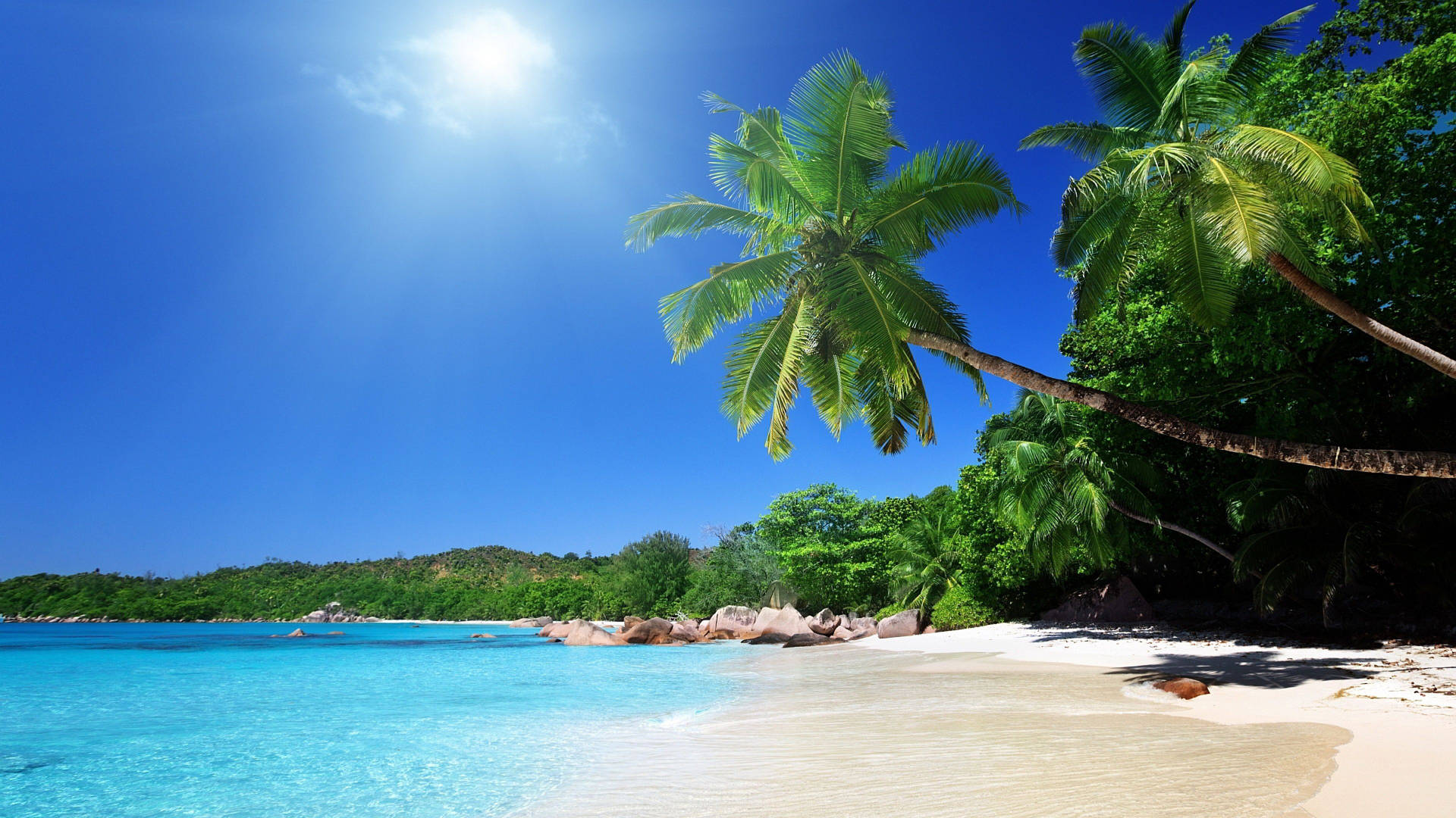 Blue Sky Beach Scenes Desktop Background