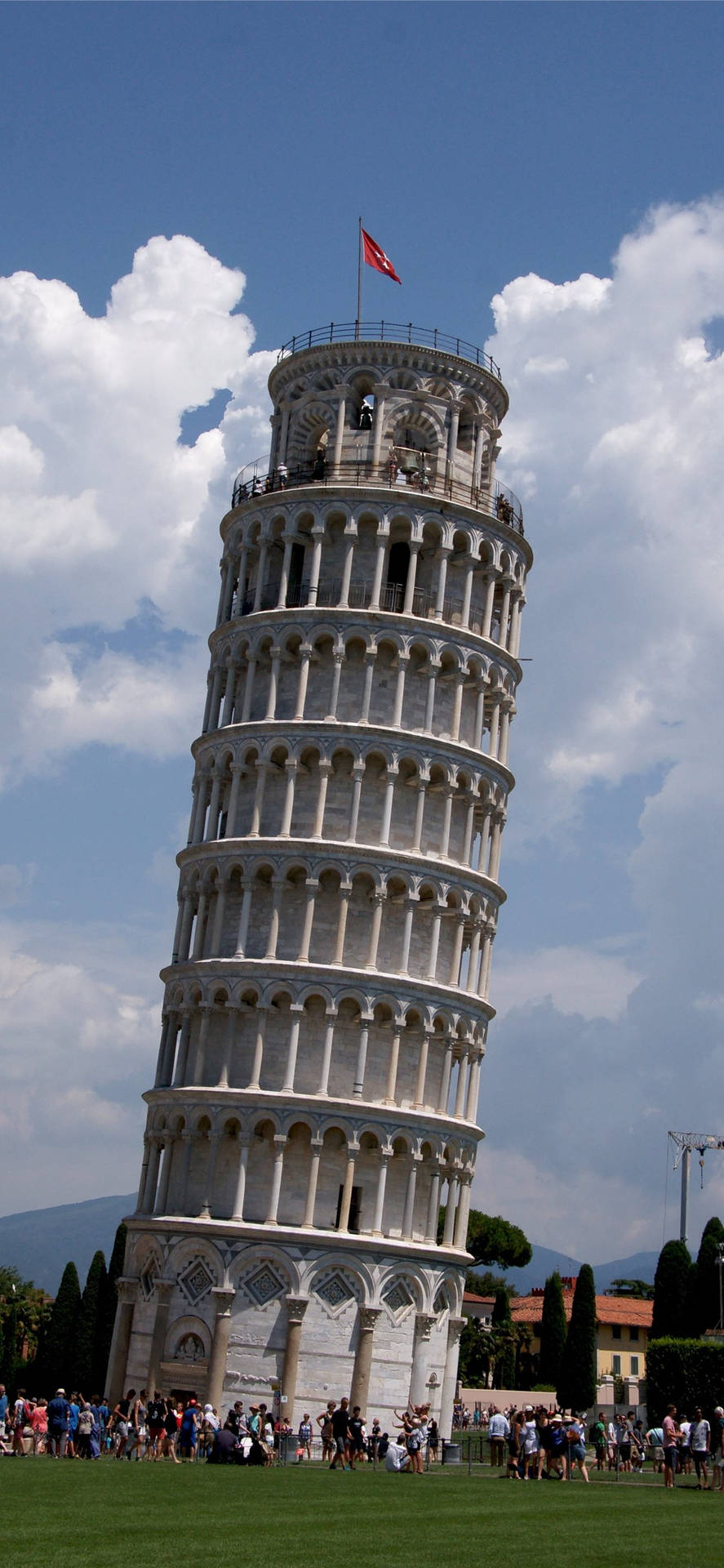 Blue Sky Behind Pisa Tower Background