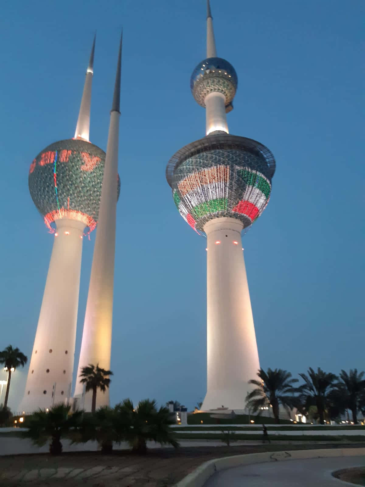 Blue Sky Behind The Kuwait Towers Background