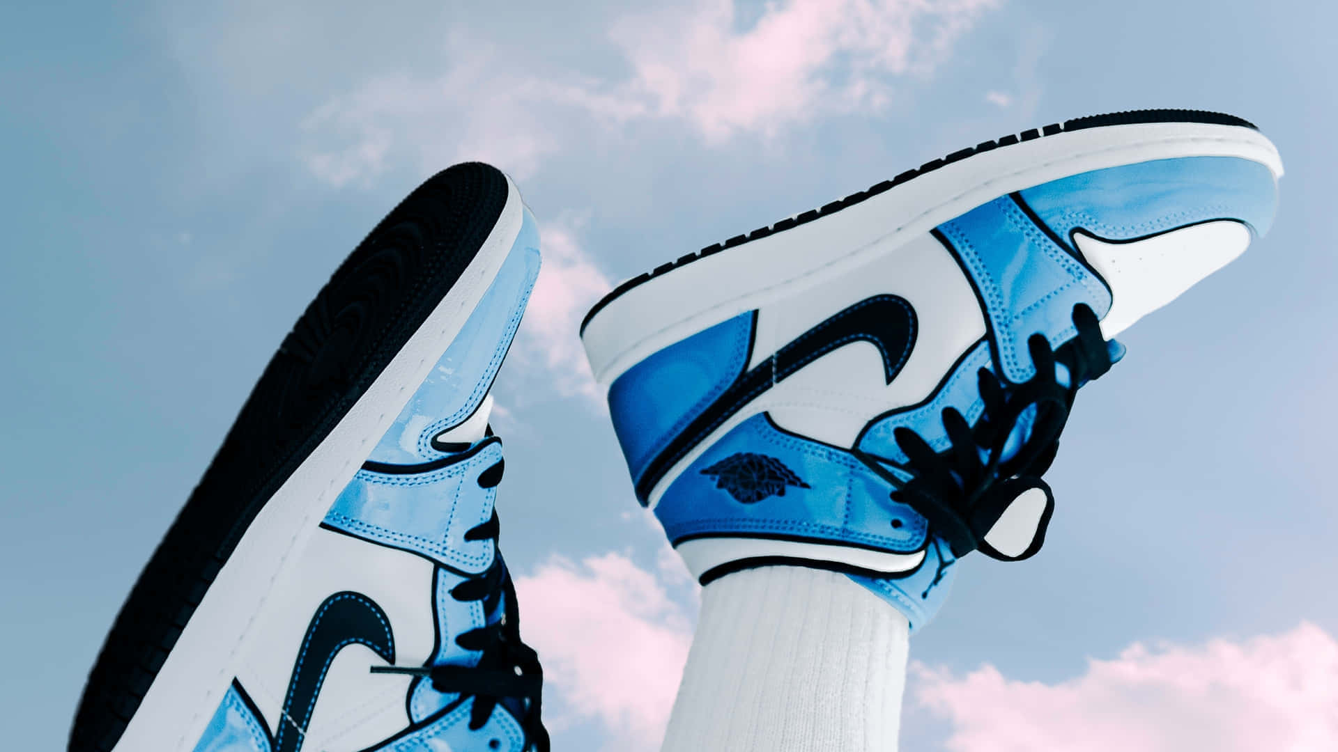 Blue Sky High Sneakers Background
