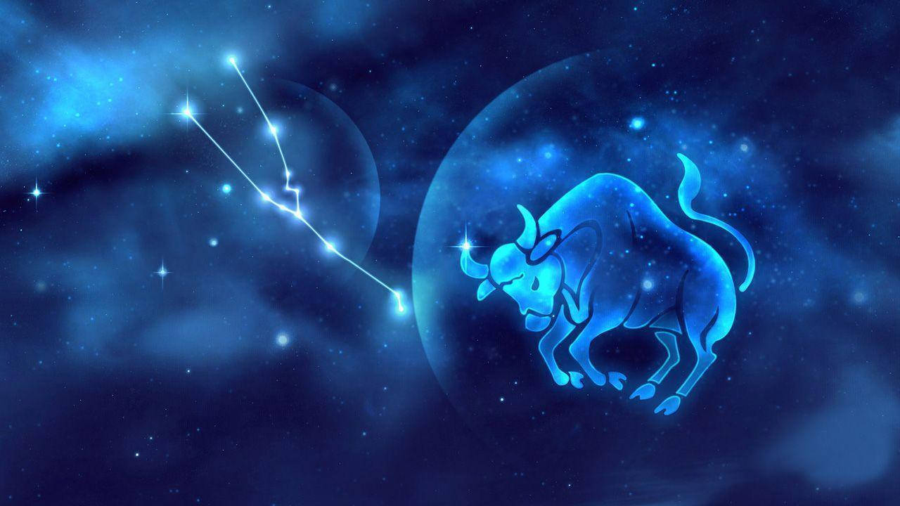 Blue Sky Taurus Zodiac Background