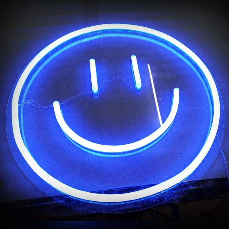 Blue Smiley Face Led Background