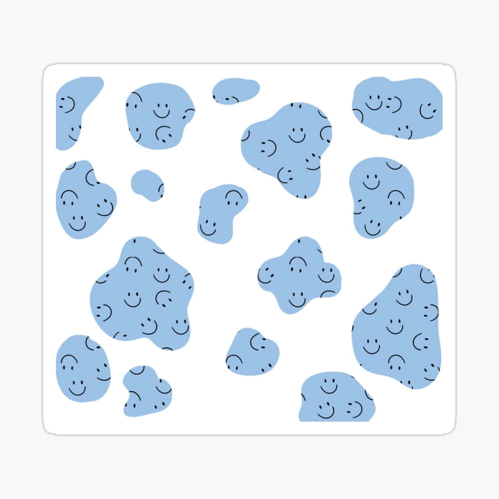 Blue Smiley Faces Sticker Background