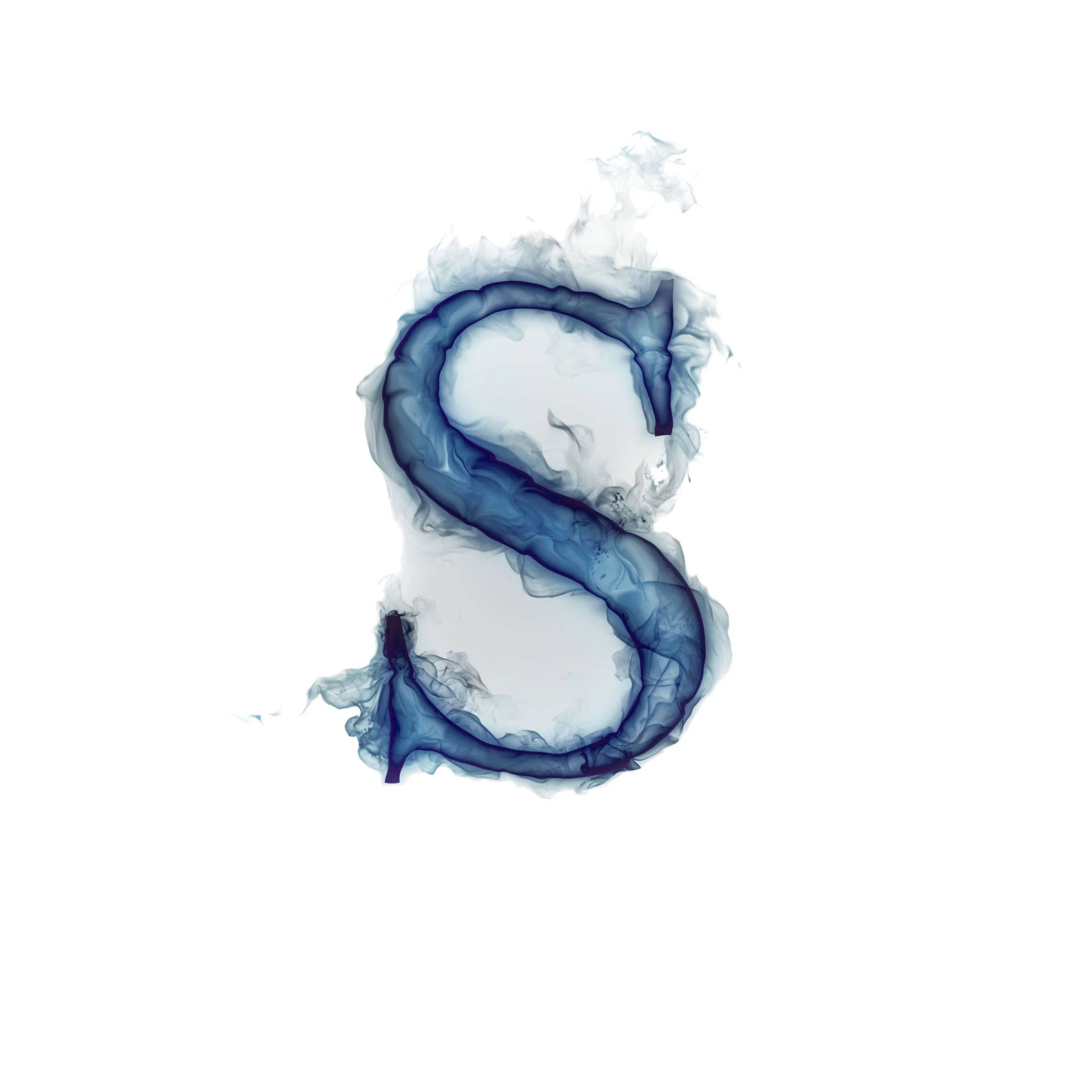 Blue Smoked Letter S Background