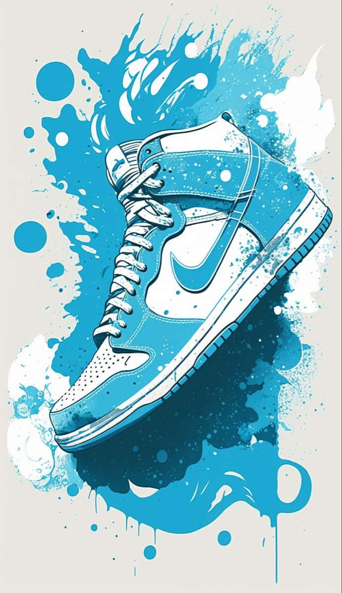 Blue Sneaker Art Splash