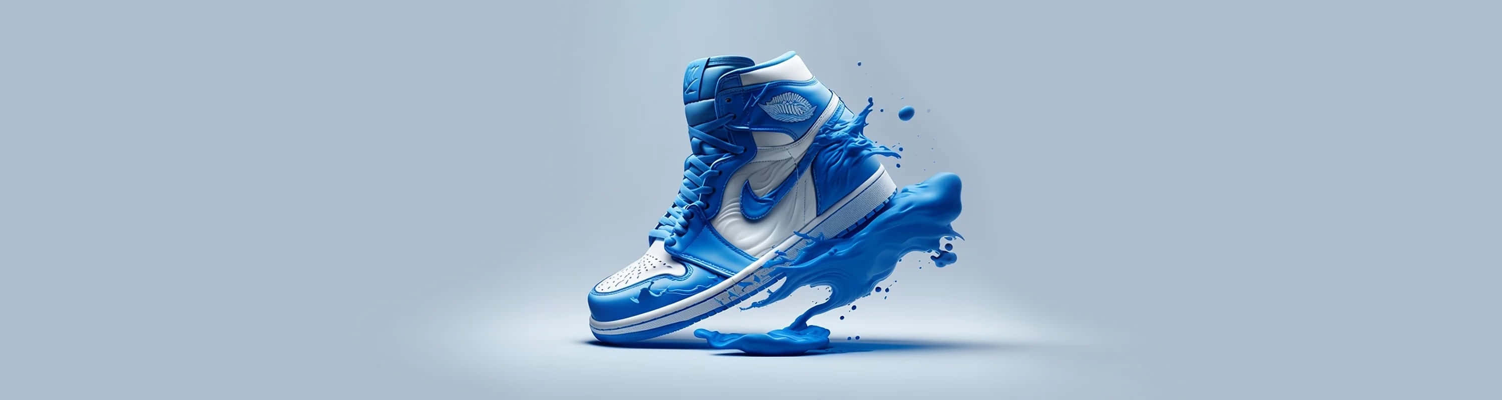 Blue Sneaker Splash Art Background