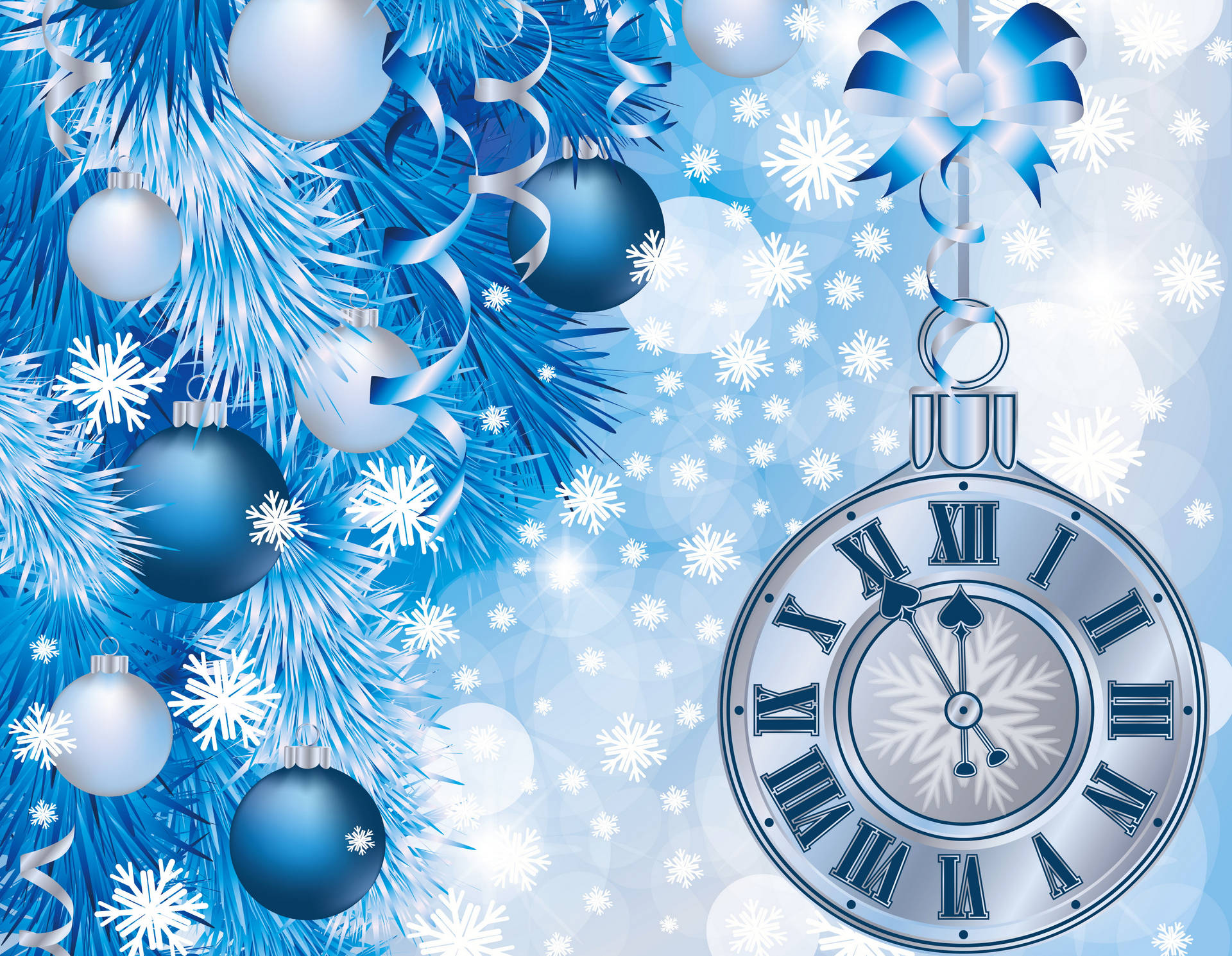 Blue Snowflakes New Year Theme Background